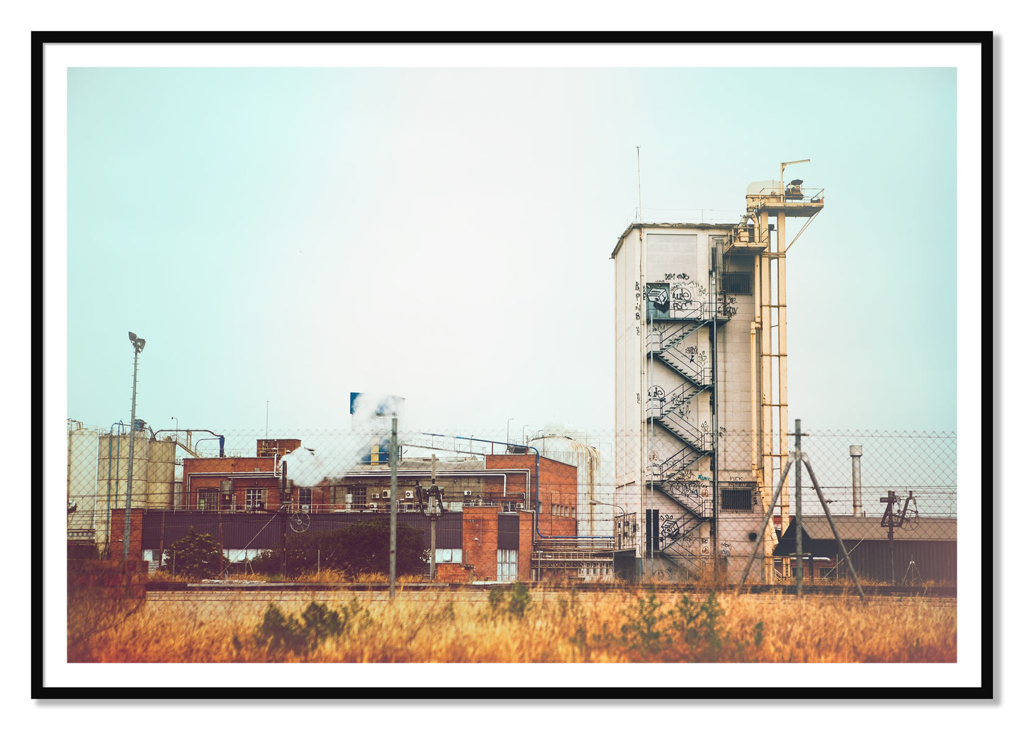 Train Ride by Dylan Ozanich, 48×72 print with a White Border in a Black frame