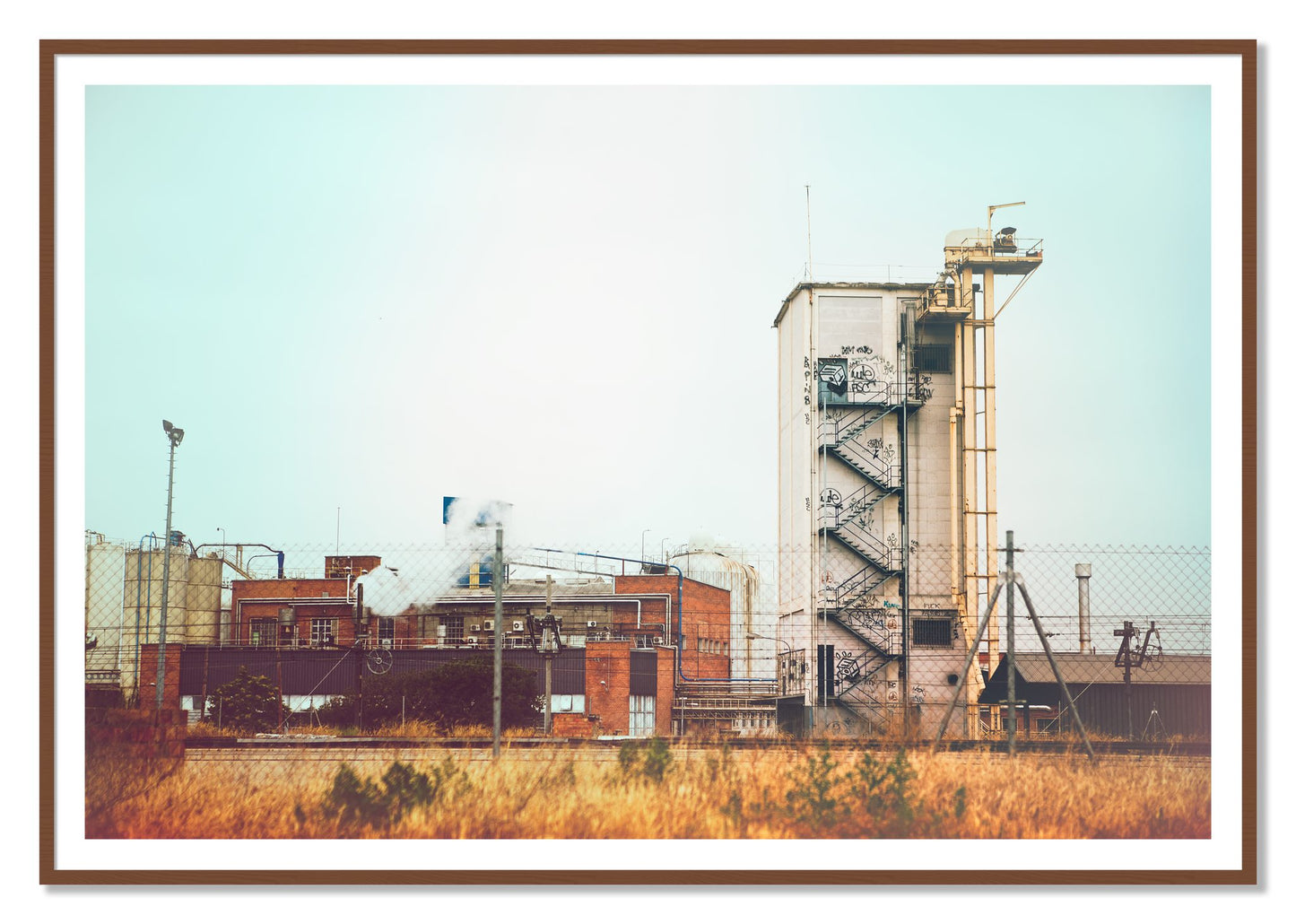 Train Ride by Dylan Ozanich, 48×72 print with a White Border in a Walnut frame