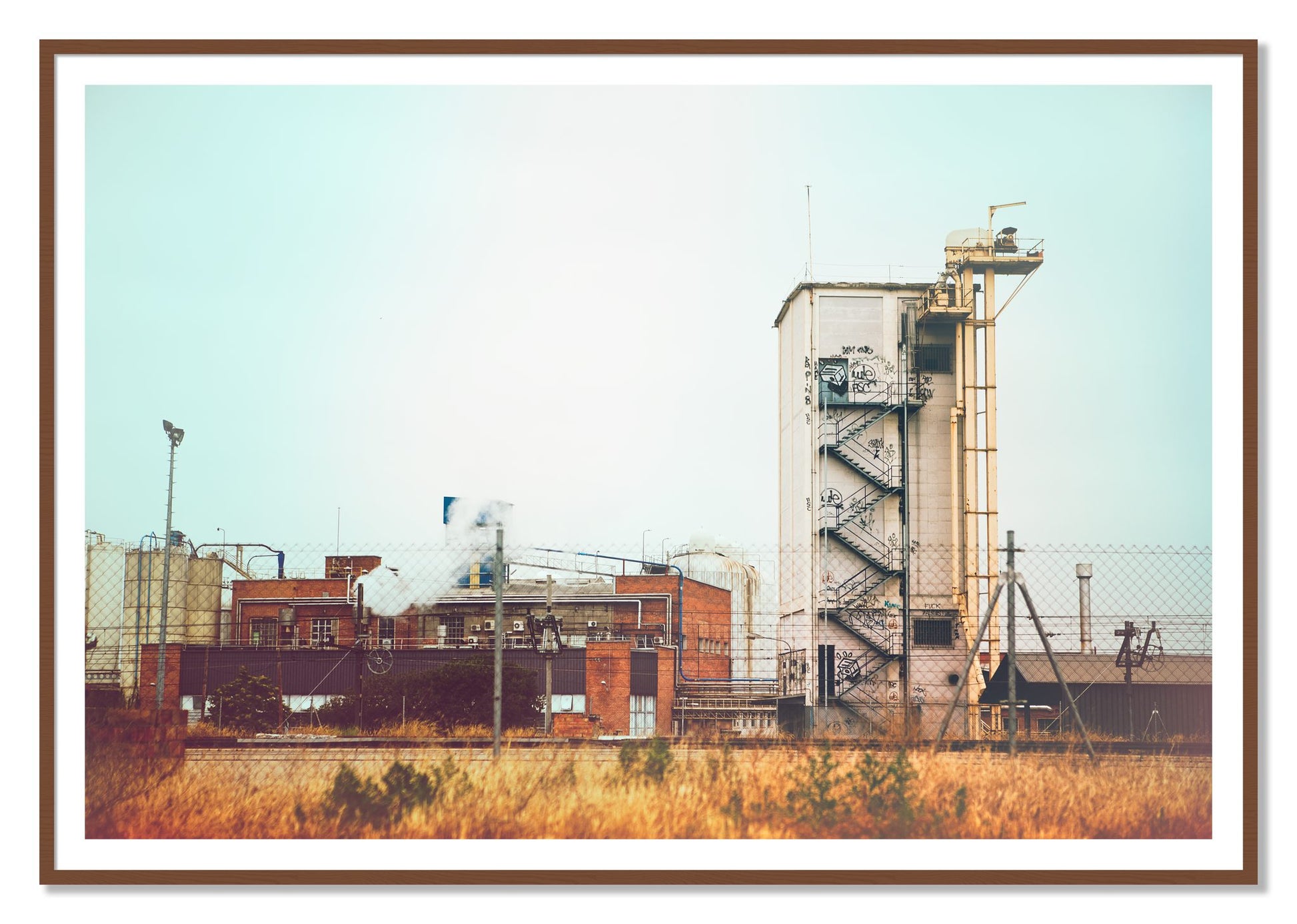 Train Ride by Dylan Ozanich, 48×72 print with a White Border in a Walnut frame