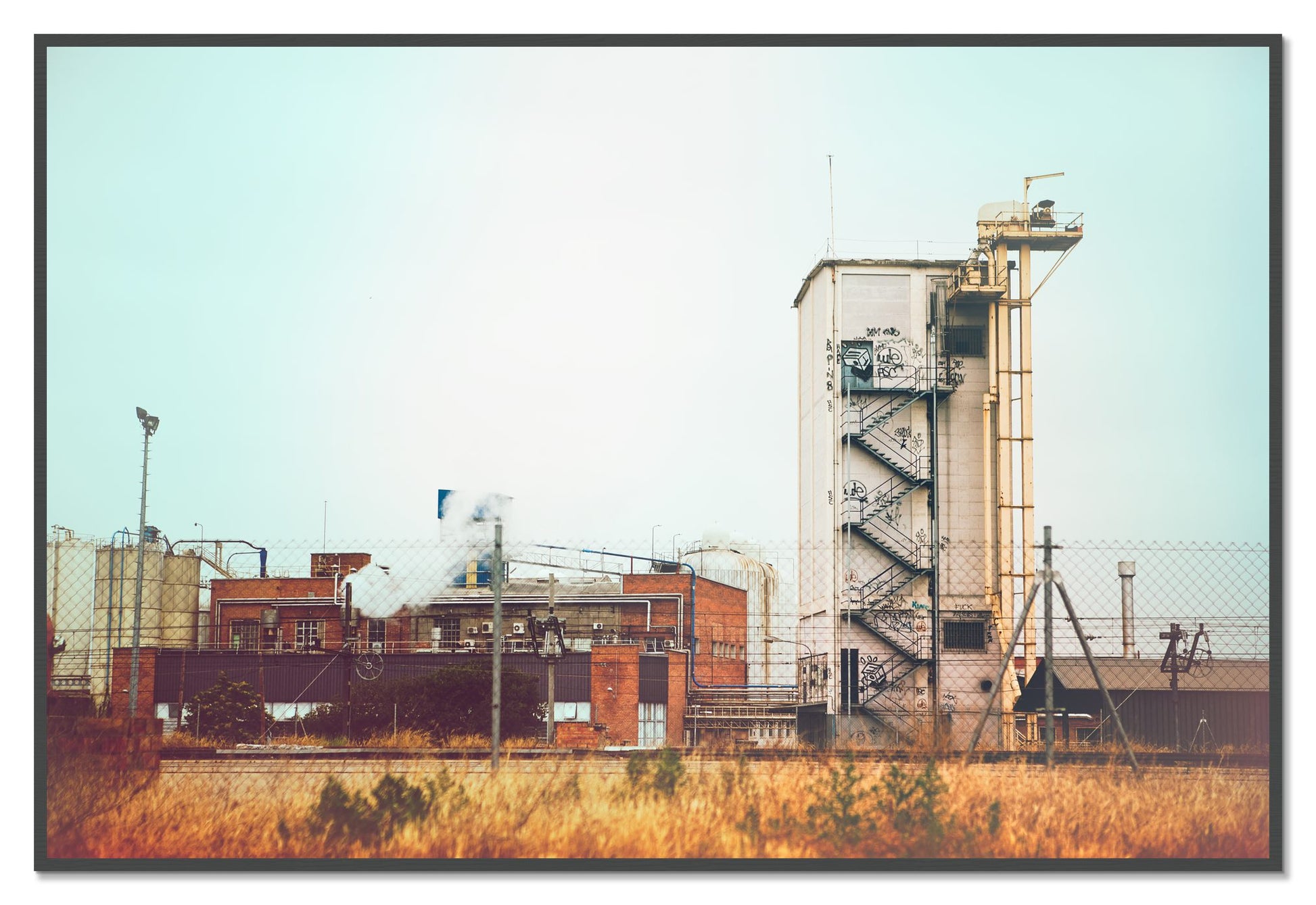 Train Ride by Dylan Ozanich, 48×72 Full Bleed Print in a Grey frame