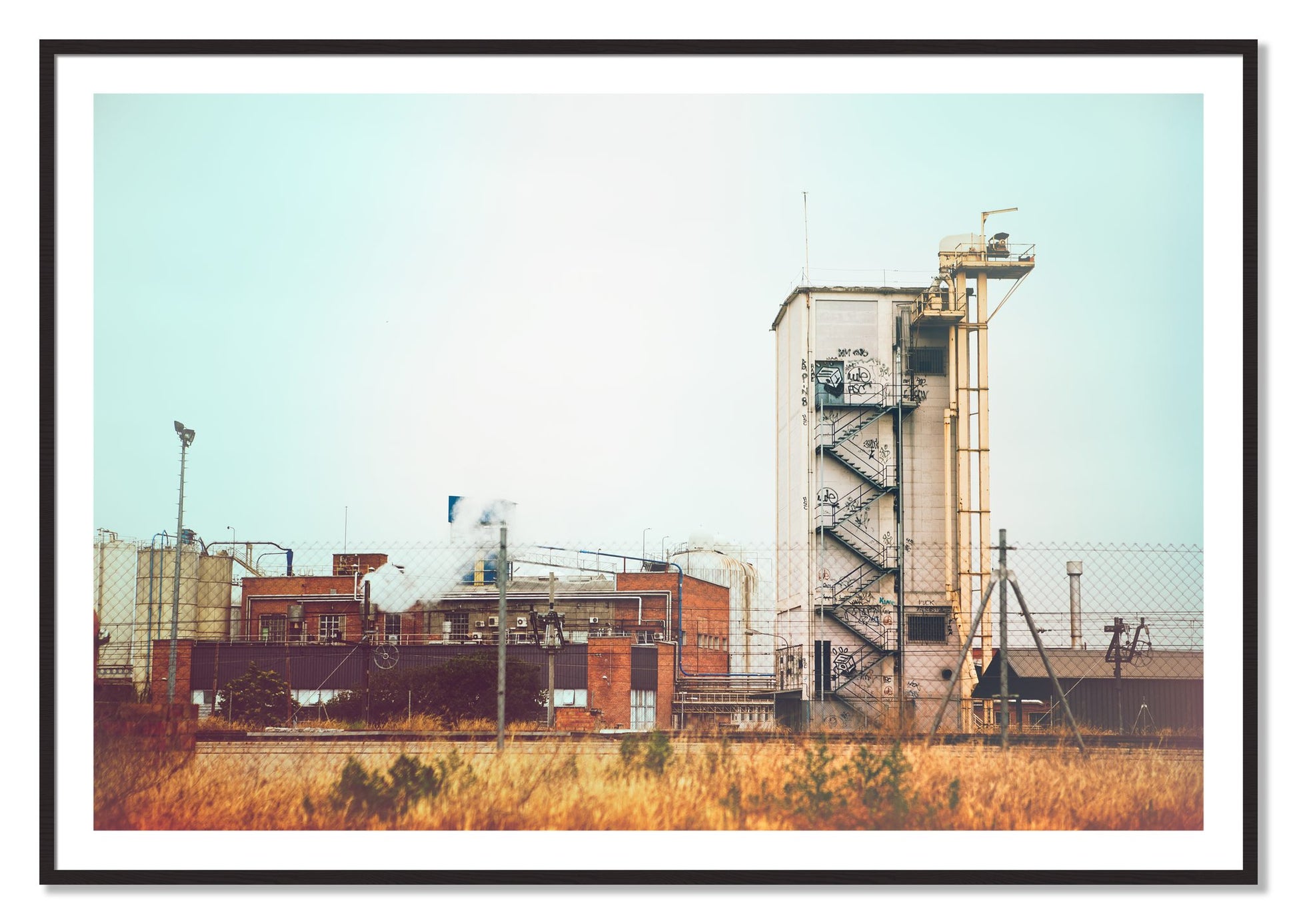 Framed photograph of Train Ride by Dylan Ozanich, Black Walnut frame, Borders