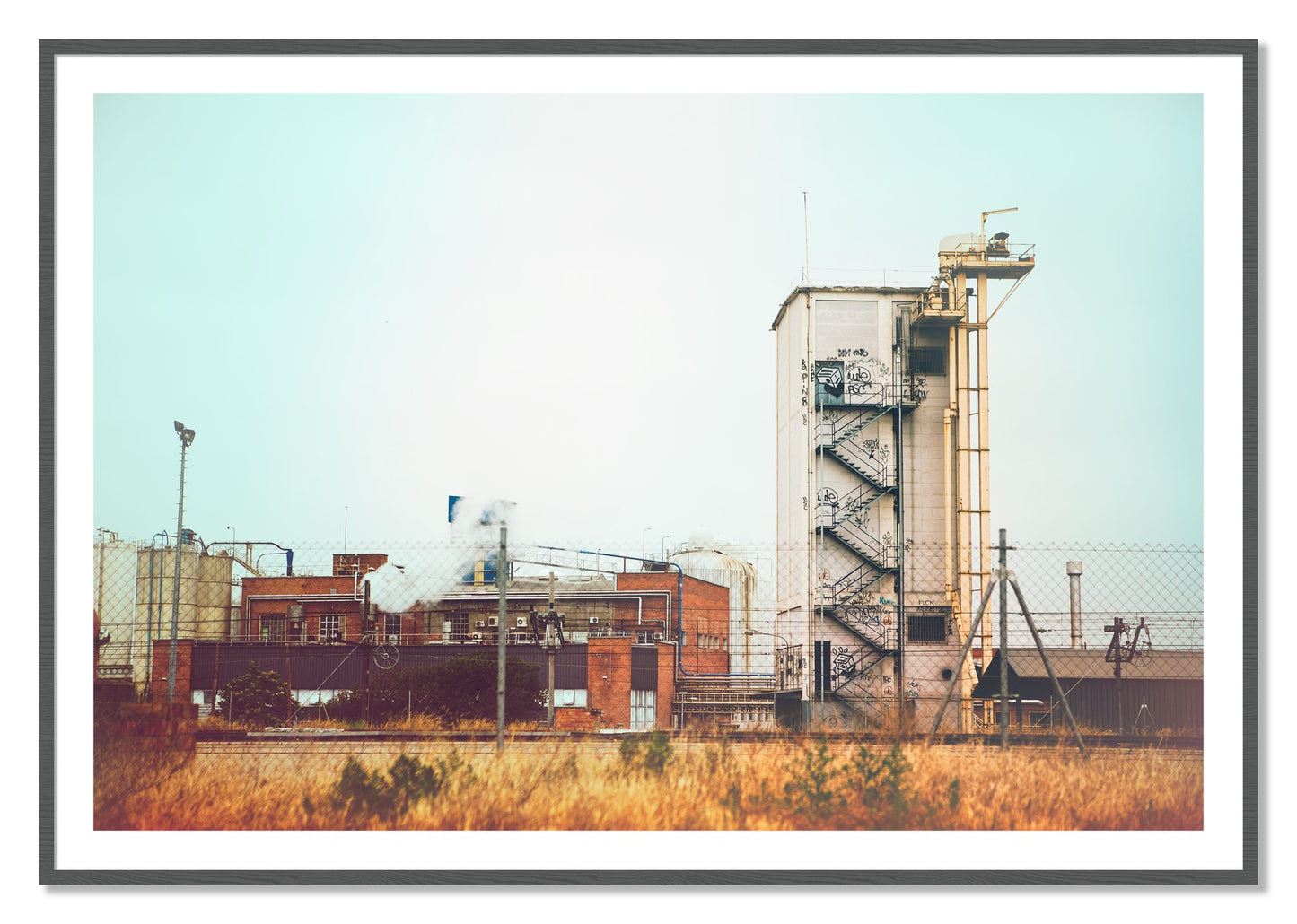 Framed photograph of Train Ride by Dylan Ozanich, Grey frame, Borders