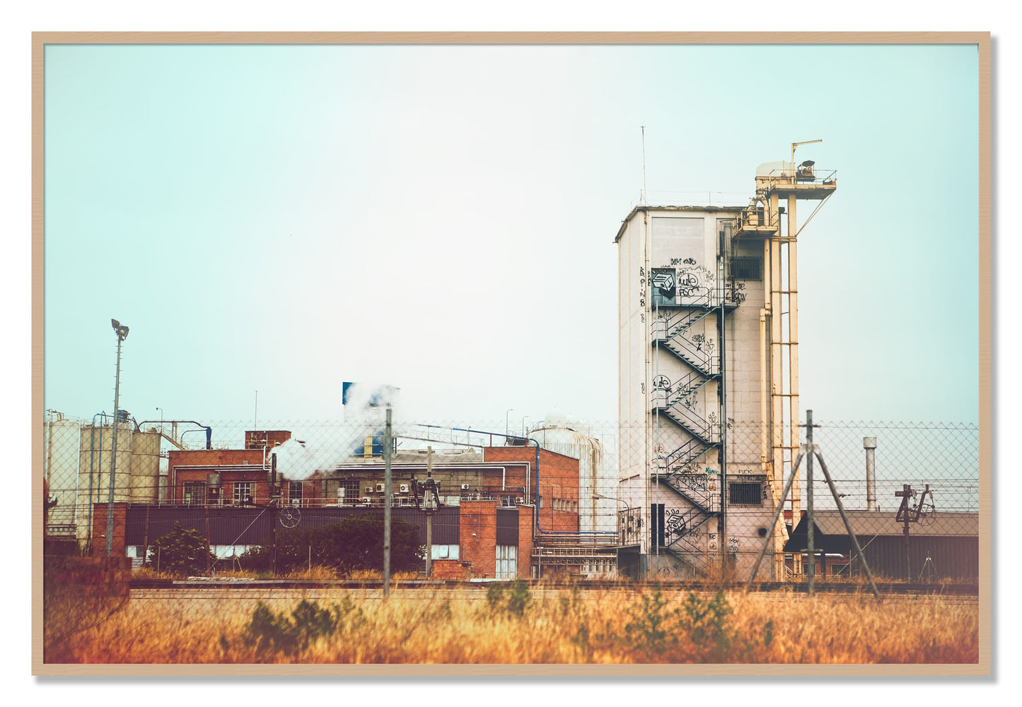 Framed photograph of Train Ride by Dylan Ozanich, Oak frame, Full Bleed