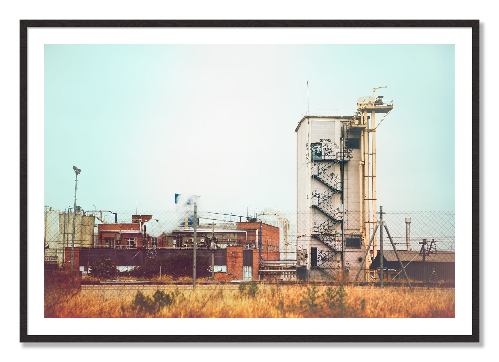 Framed photograph of Train Ride by Dylan Ozanich, Black Walnut frame, Borders