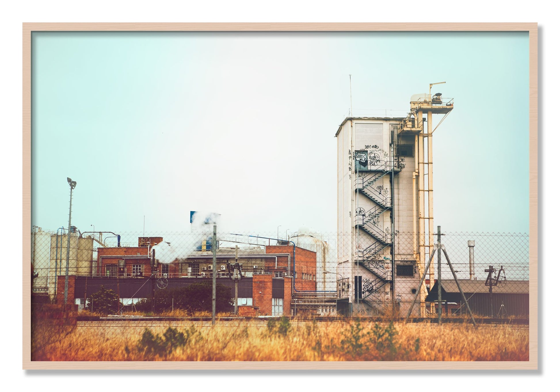 Framed photograph of Train Ride by Dylan Ozanich, Maple frame, Full Bleed