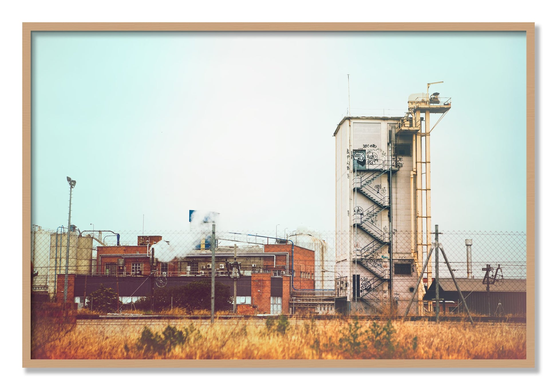Framed photograph of Train Ride by Dylan Ozanich, Oak frame, Full Bleed