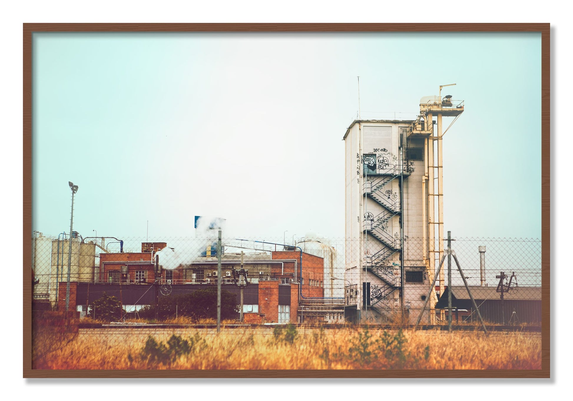 Framed photograph of Train Ride by Dylan Ozanich, Walnut frame, Full Bleed