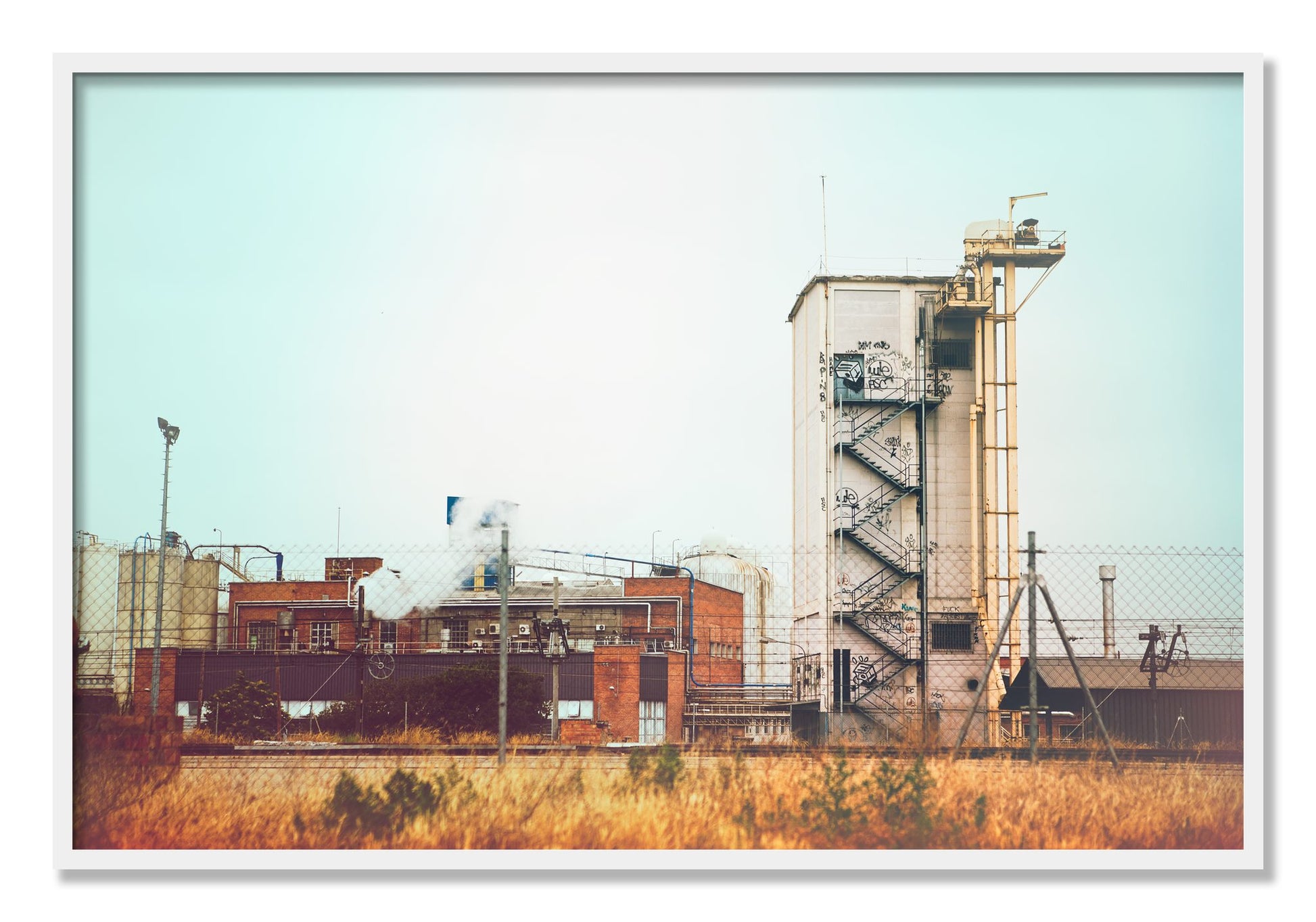 Framed photograph of Train Ride by Dylan Ozanich, White frame, Full Bleed