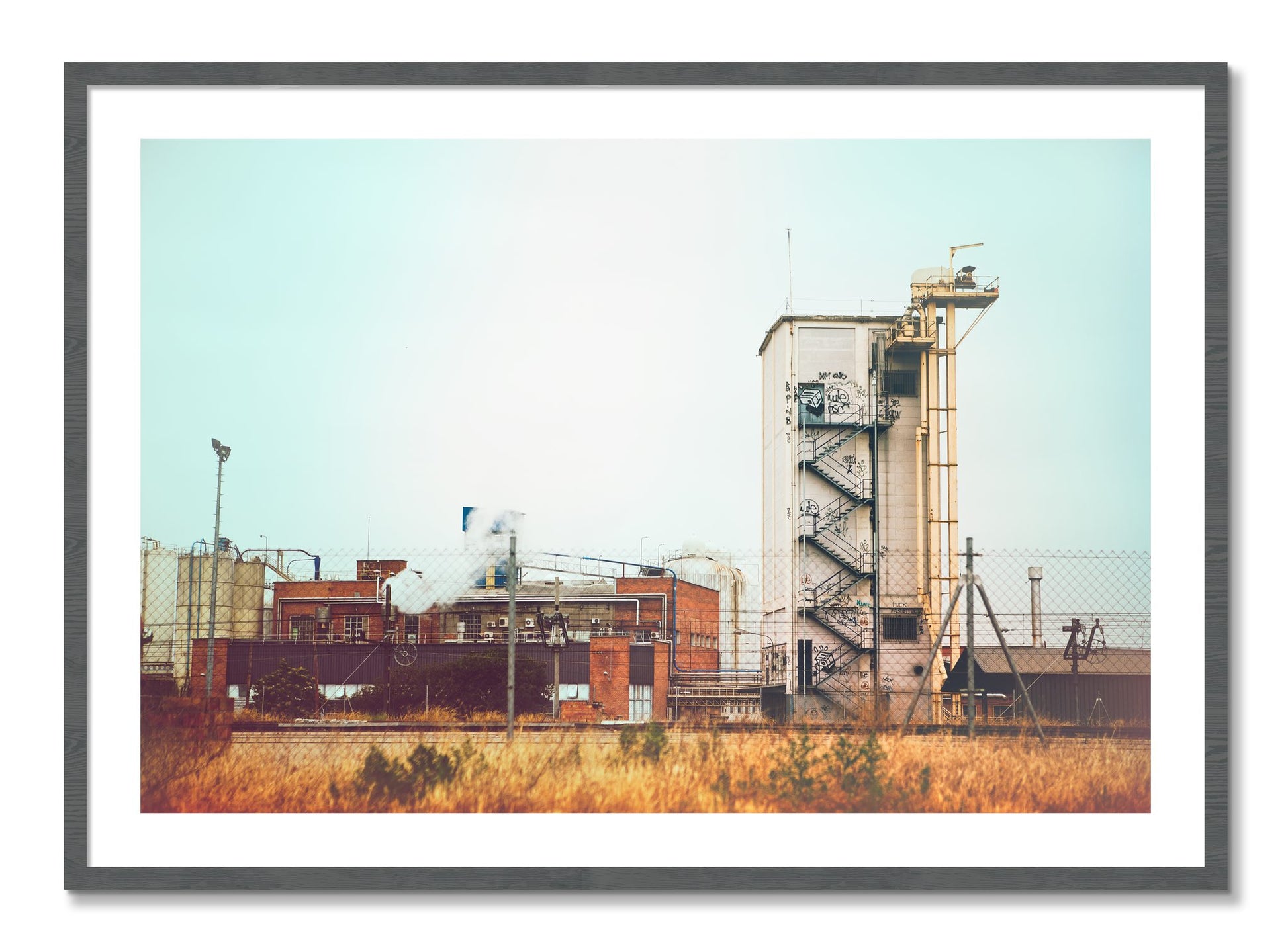 Framed photograph of Train Ride by Dylan Ozanich, Grey frame, Borders
