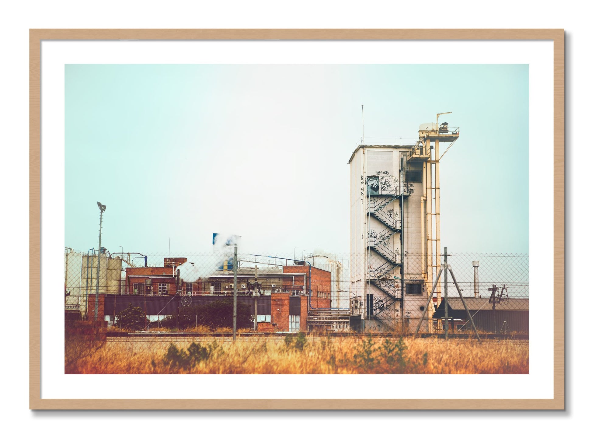 Framed photograph of Train Ride by Dylan Ozanich, Oak frame, Borders