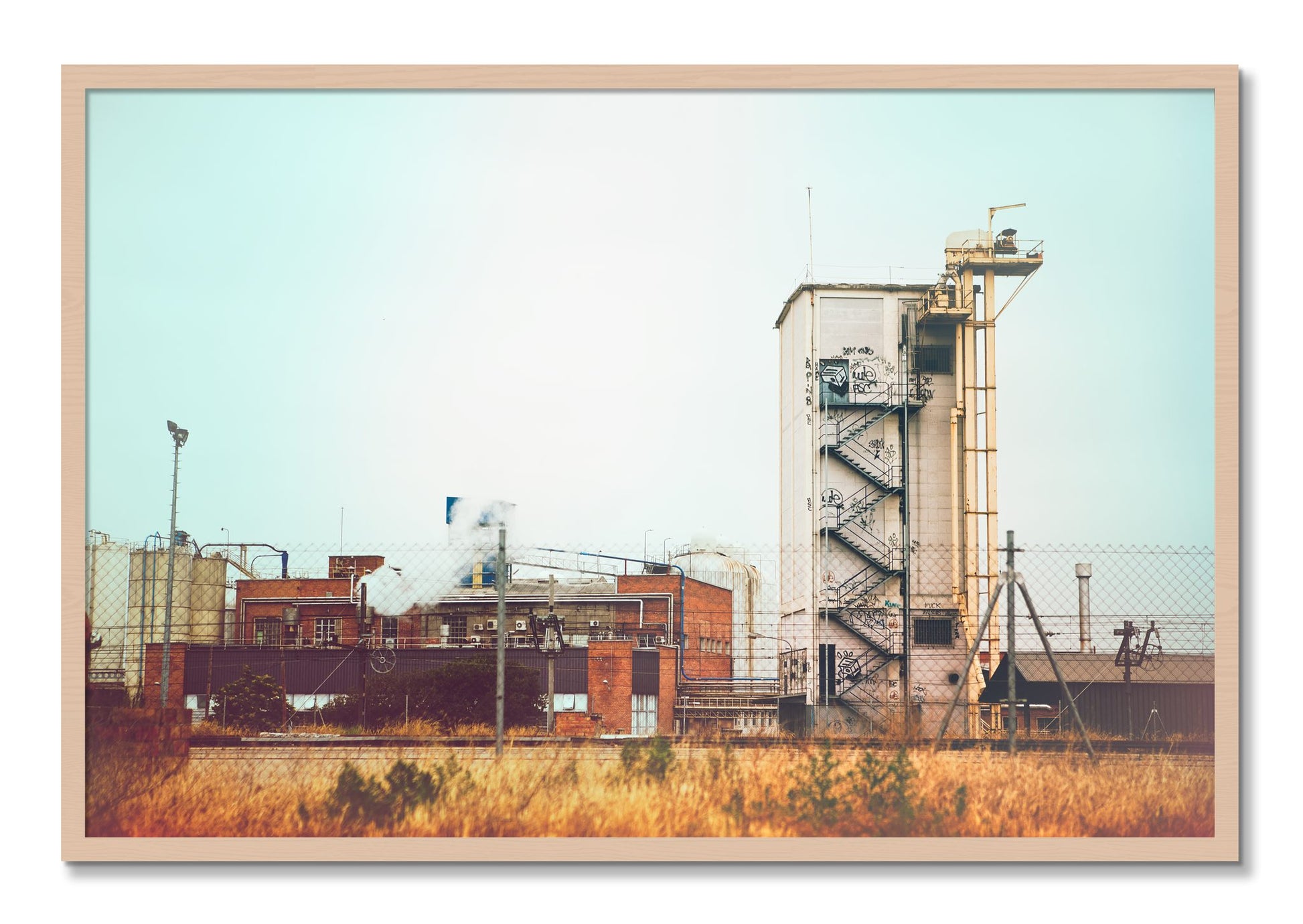 Framed photograph of Train Ride by Dylan Ozanich, Maple frame, Full Bleed