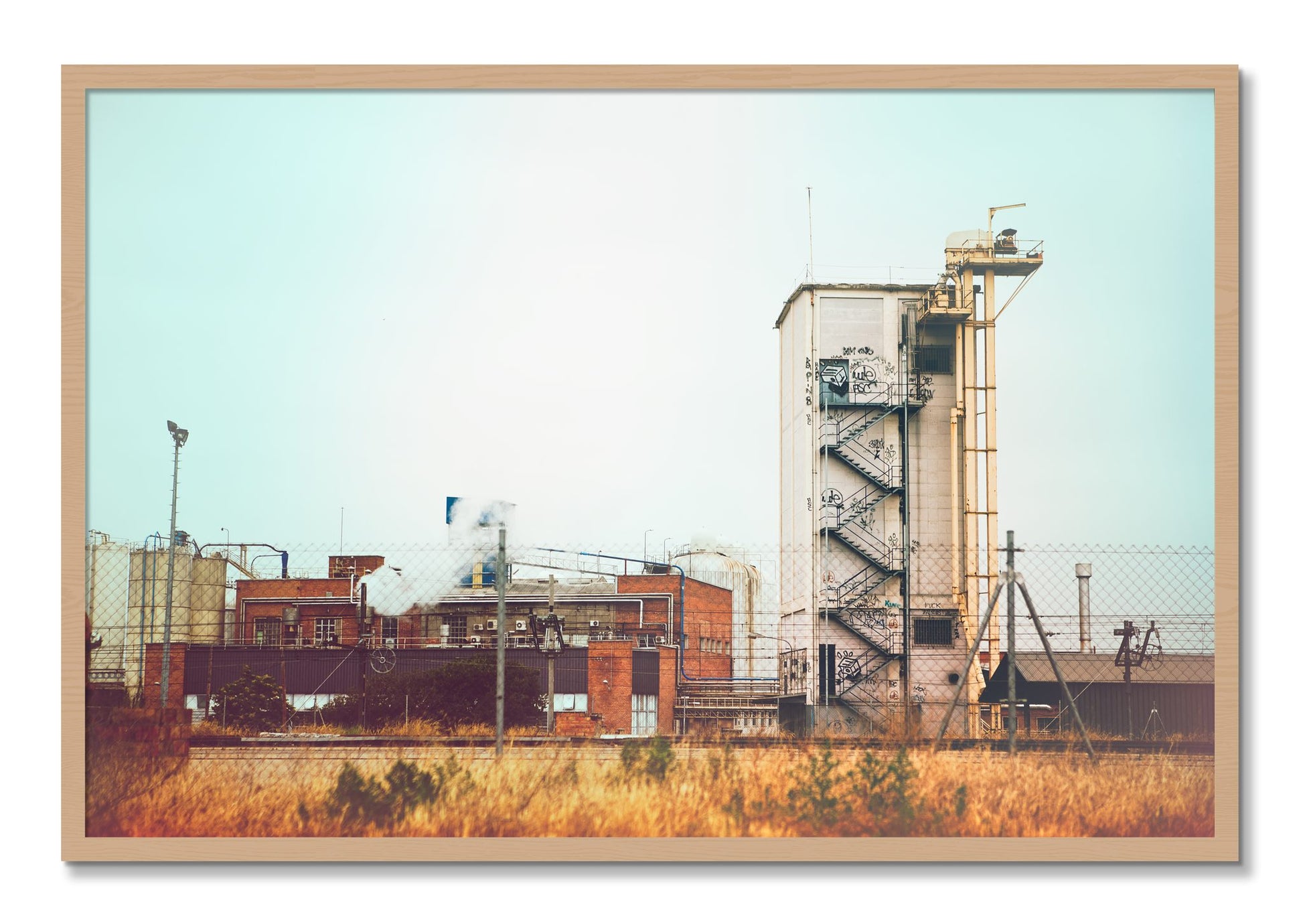 Framed photograph of Train Ride by Dylan Ozanich, Oak frame, Full Bleed