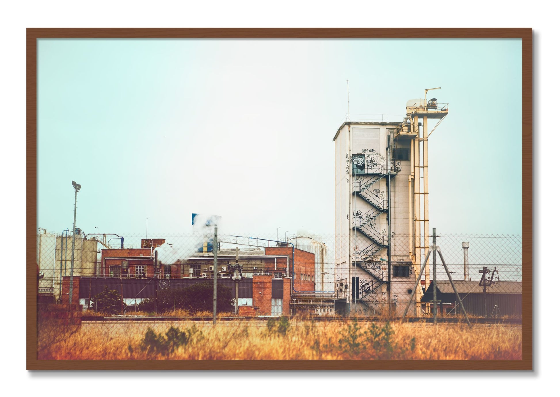 Framed photograph of Train Ride by Dylan Ozanich, Walnut frame, Full Bleed
