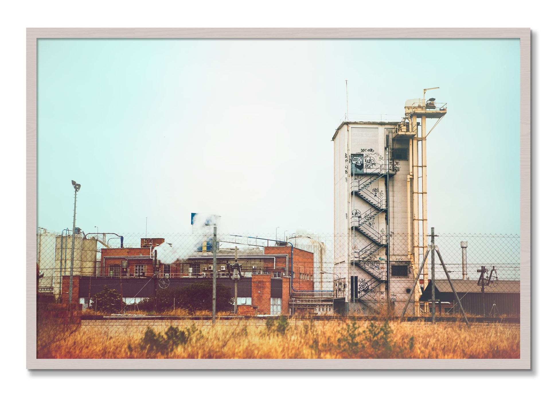 Framed photograph of Train Ride by Dylan Ozanich, White Maple frame, Full Bleed