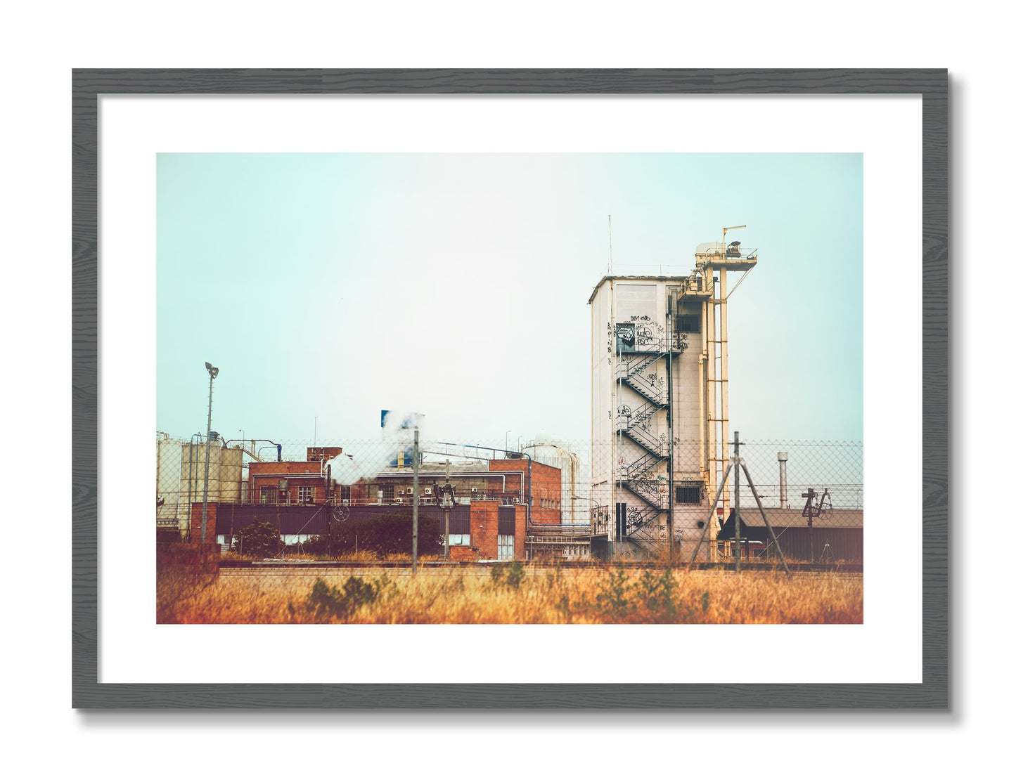 Framed photograph of Train Ride by Dylan Ozanich, Grey frame, Borders