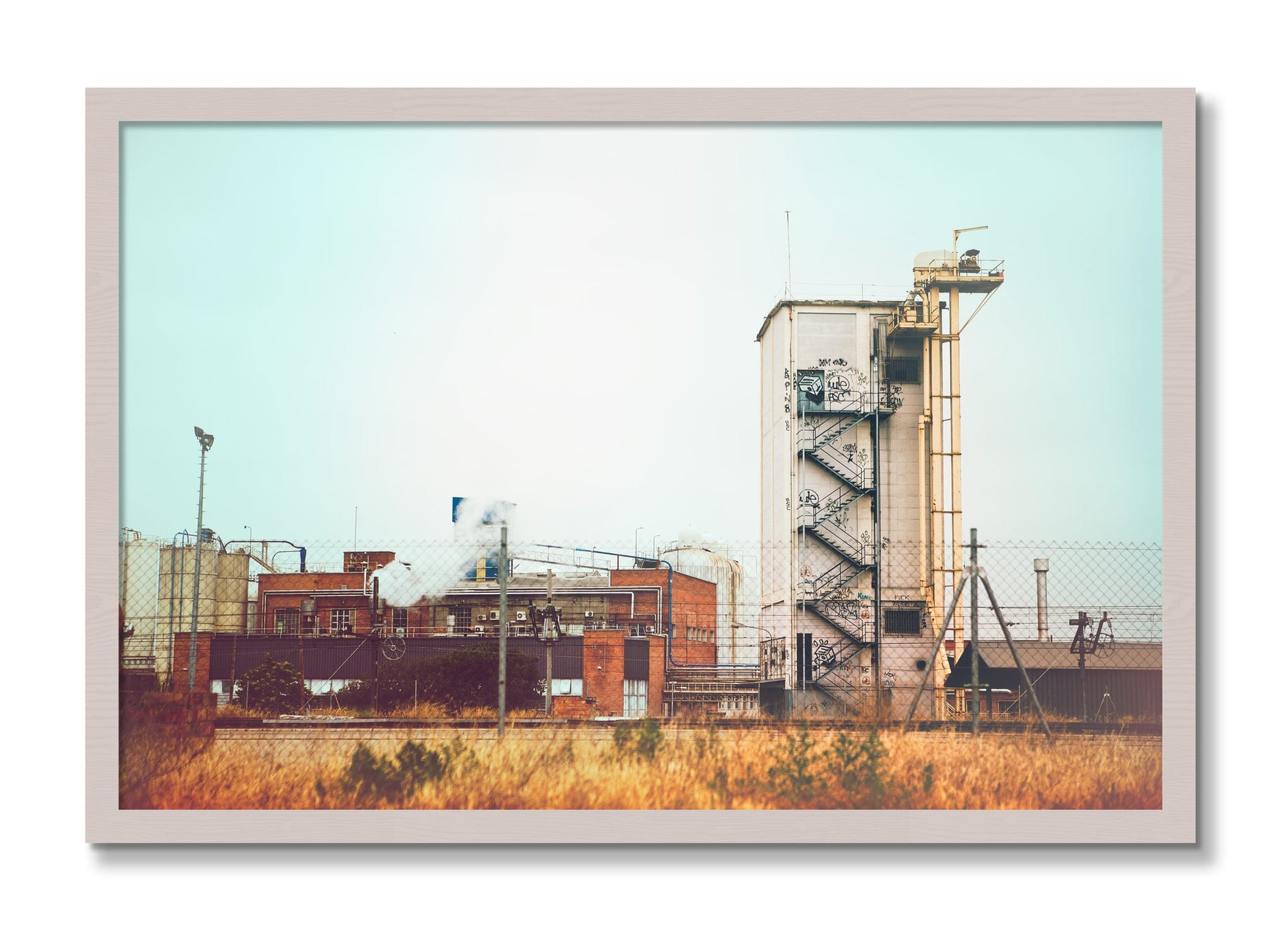 Framed photograph of Train Ride by Dylan Ozanich, White Maple frame, Full Bleed