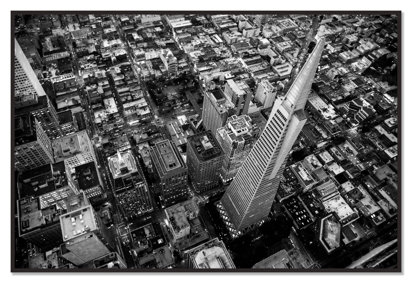 Transamerica by Dylan Ozanich, 48×72 Full Bleed Print in a Black Walnut frame