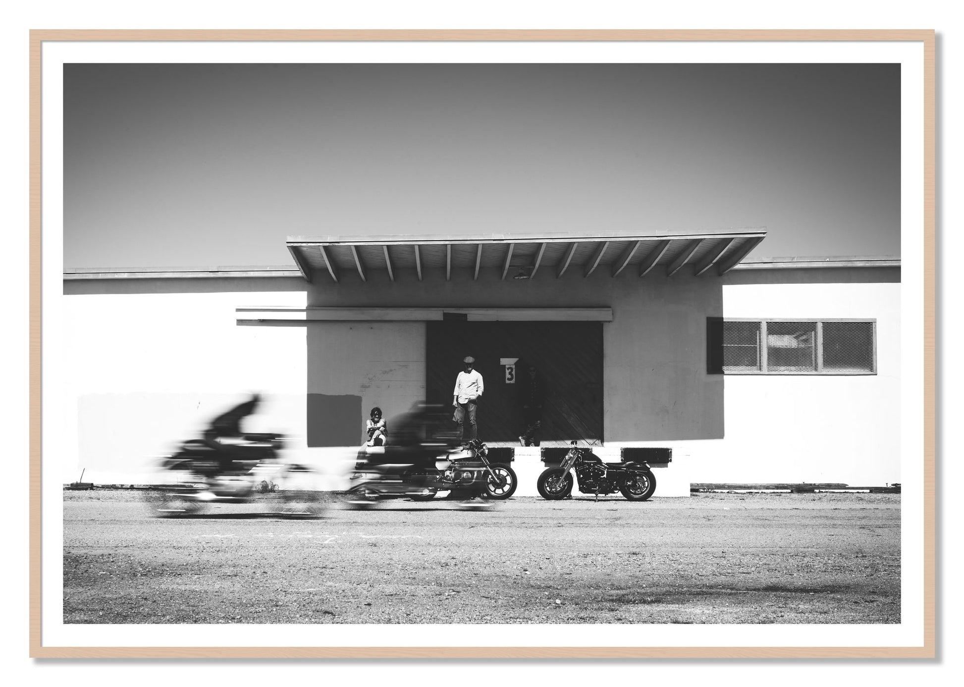 Treasure Island Racing by Dylan Ozanich, 48×72 print with a White Border in a Maple frame