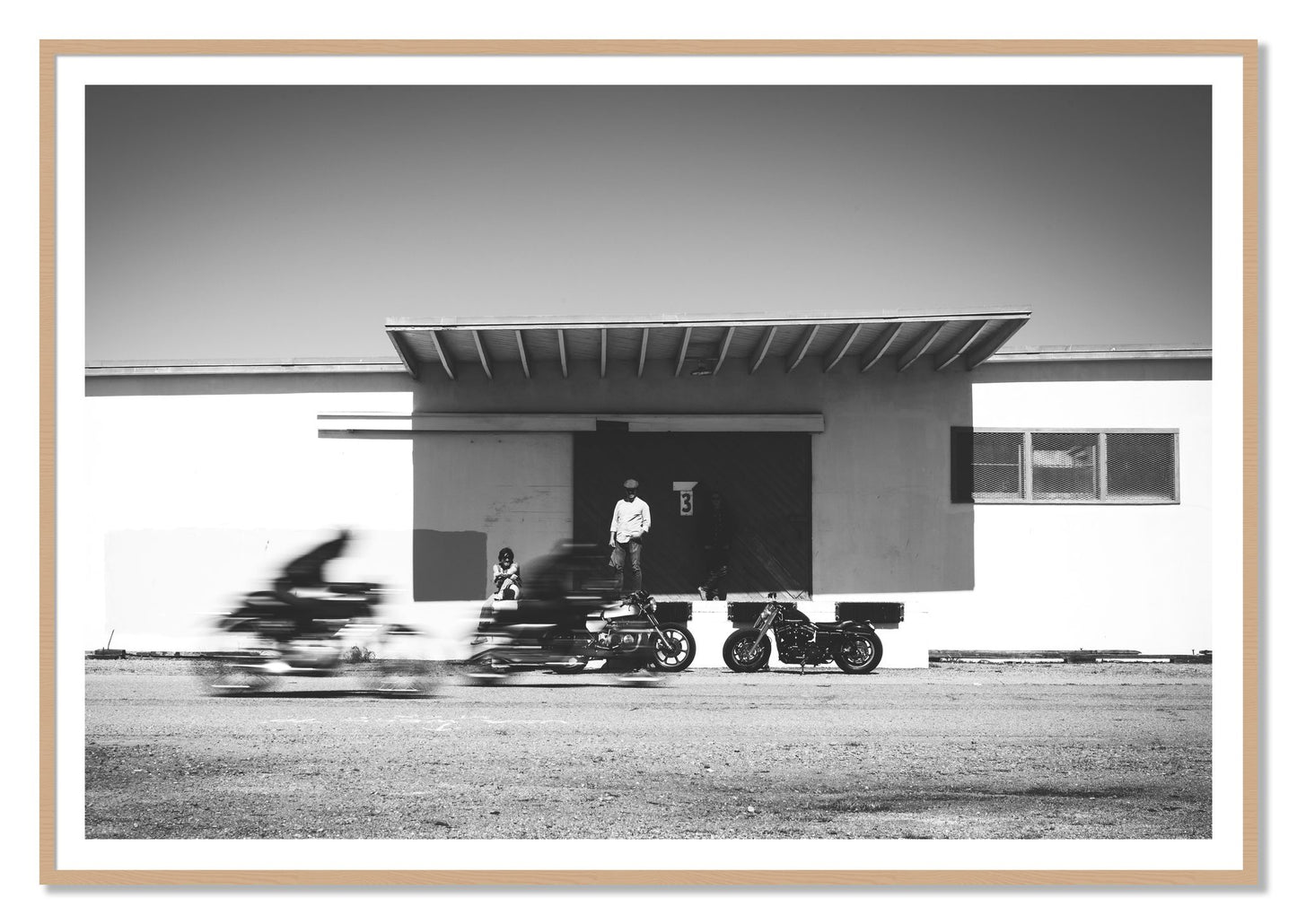Treasure Island Racing by Dylan Ozanich, 48×72 print with a White Border in an Oak frame