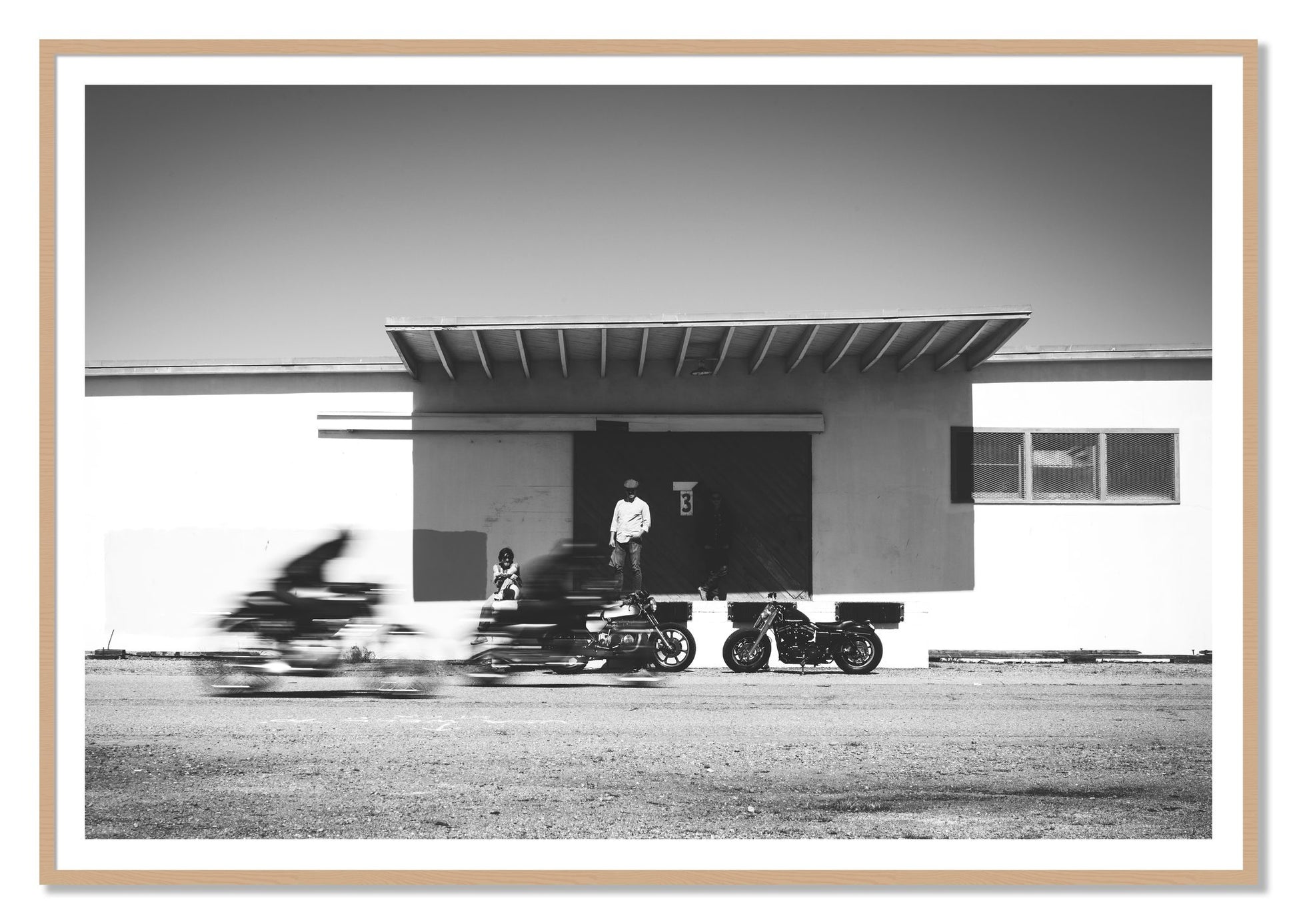 Treasure Island Racing by Dylan Ozanich, 48×72 print with a White Border in an Oak frame
