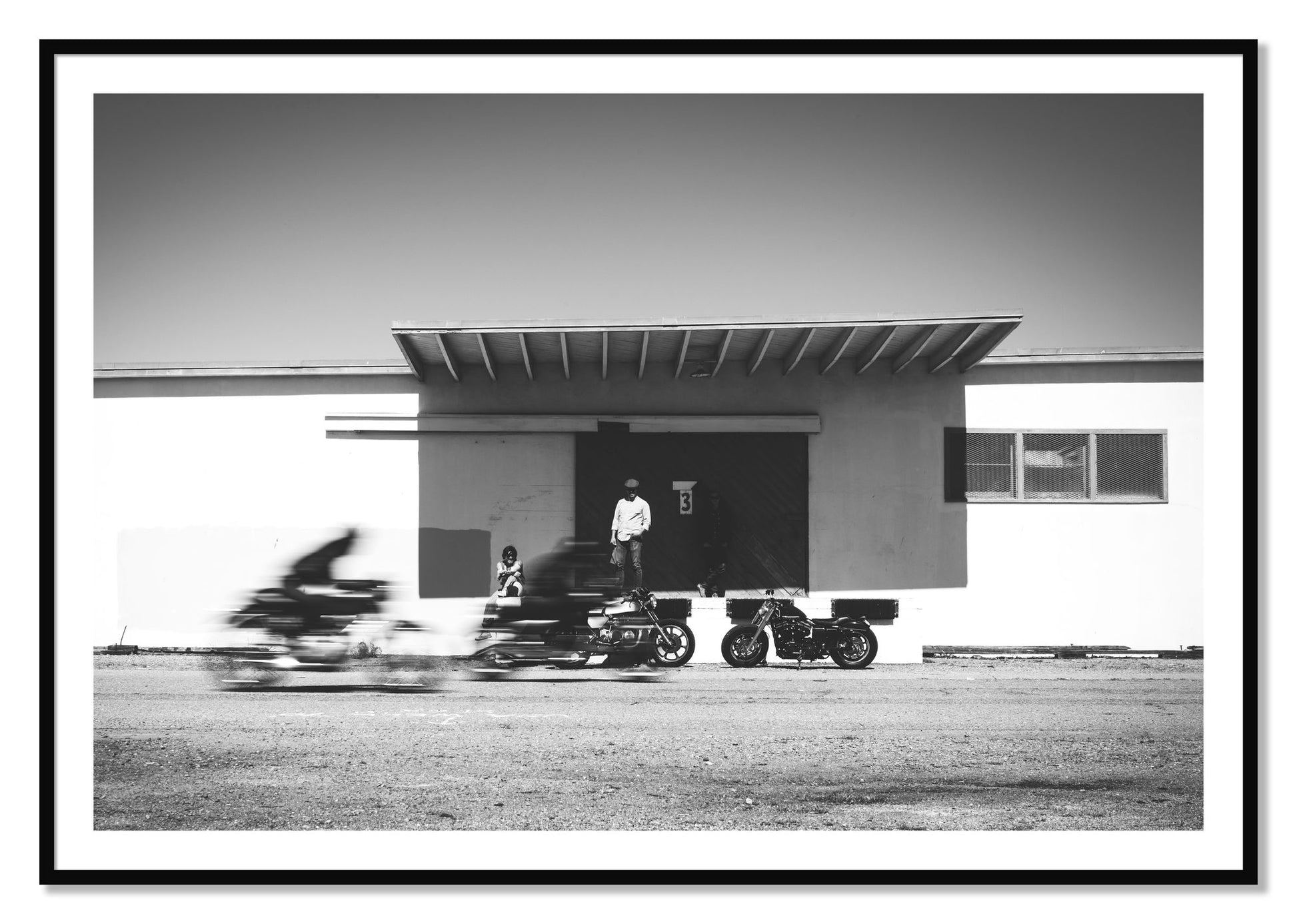 Framed photograph of Treasure Island Racing by Dylan Ozanich, Black frame, Borders