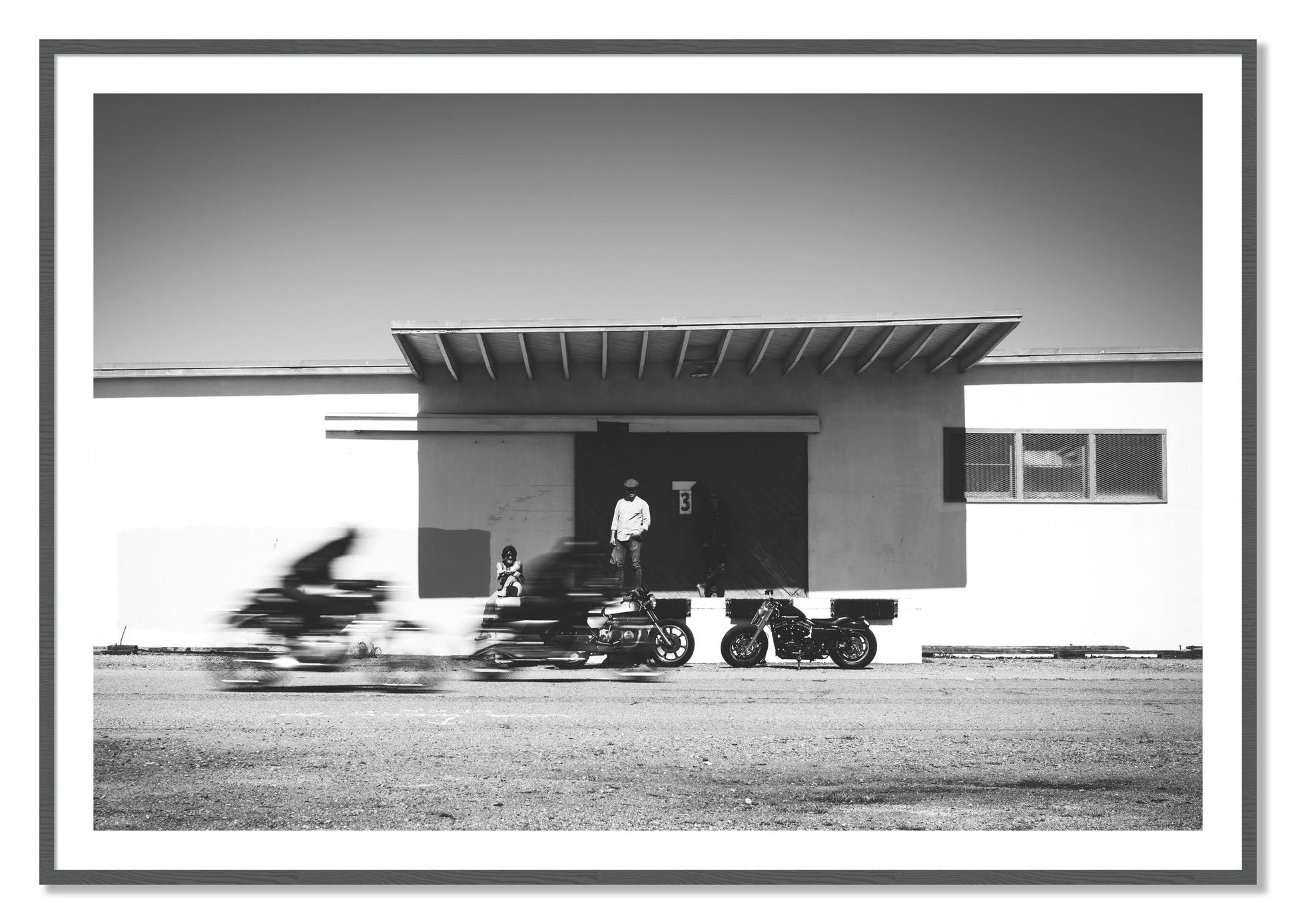 Framed photograph of Treasure Island Racing by Dylan Ozanich, Grey frame, Borders