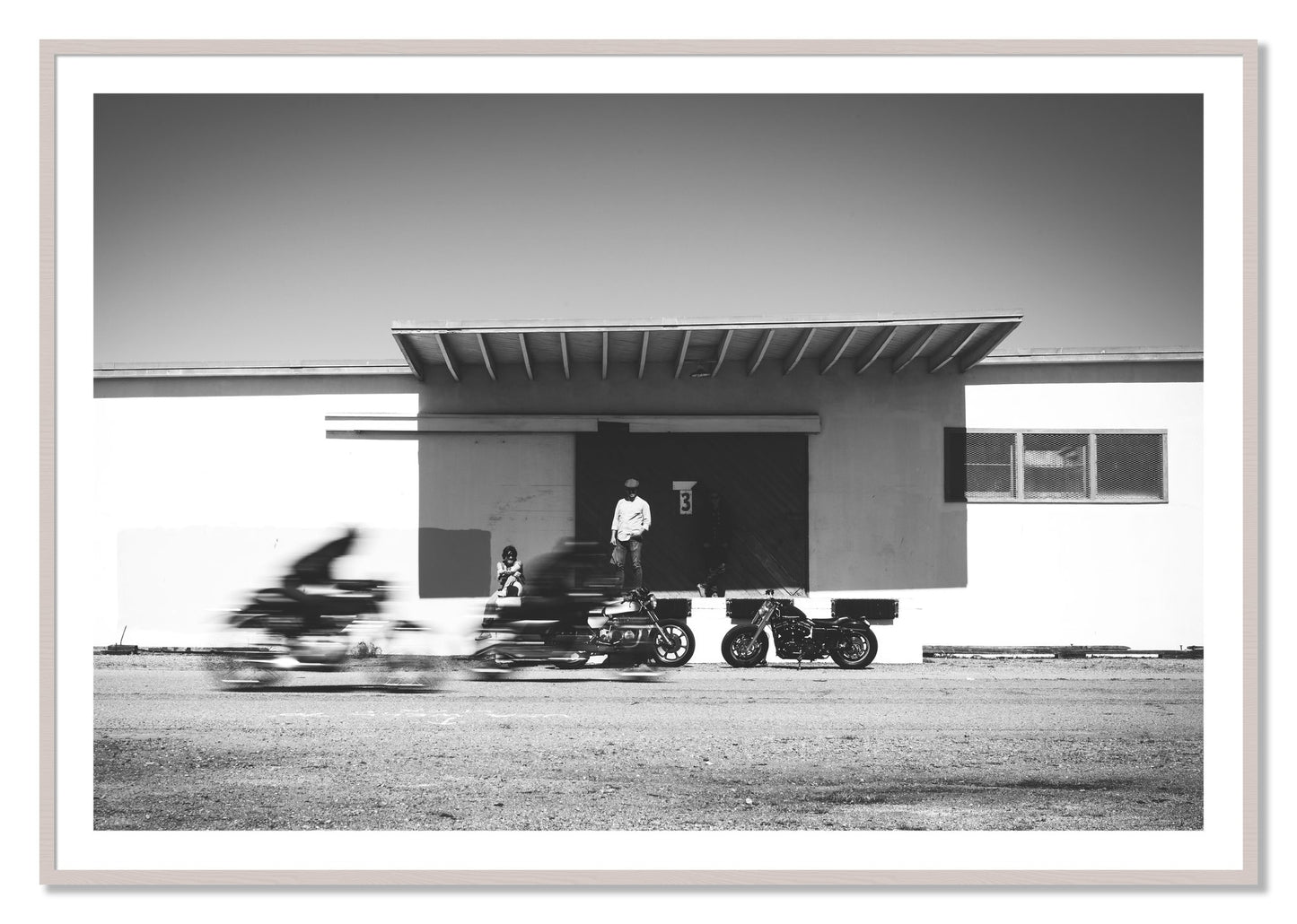 Framed photograph of Treasure Island Racing by Dylan Ozanich, White Maple frame, Borders