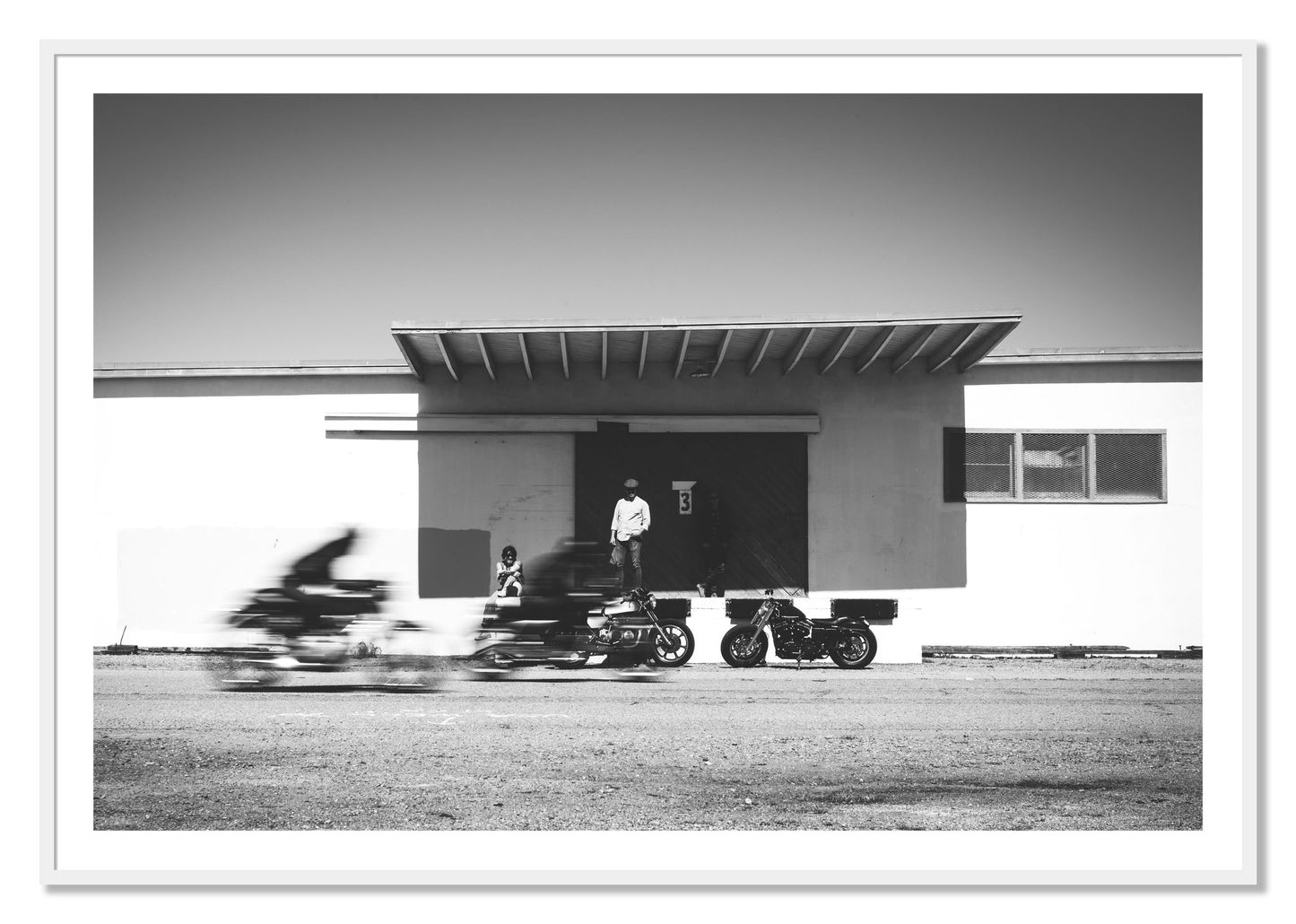 Framed photograph of Treasure Island Racing by Dylan Ozanich, White frame, Borders