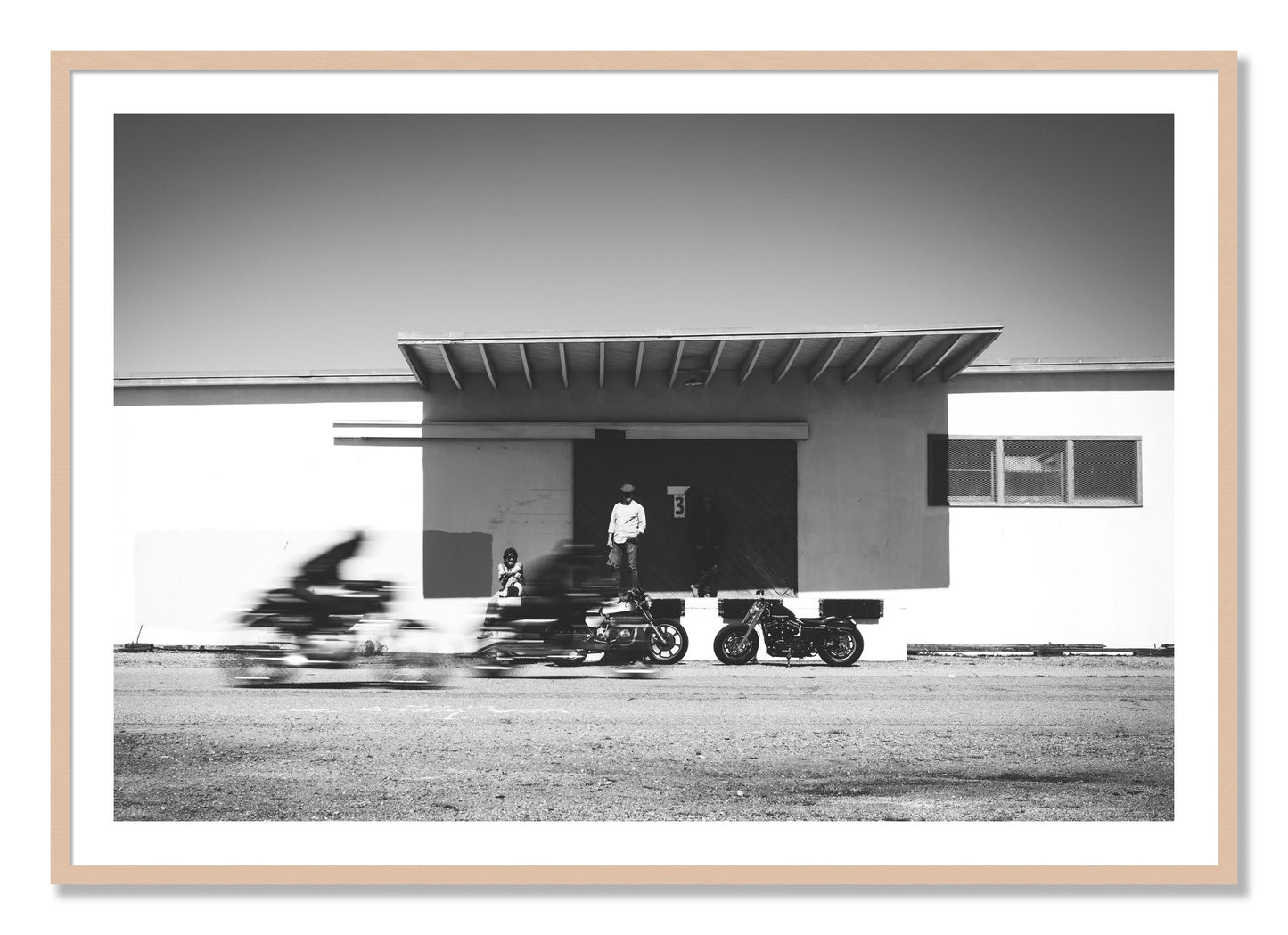Framed photograph of Treasure Island Racing by Dylan Ozanich, Maple frame, Borders