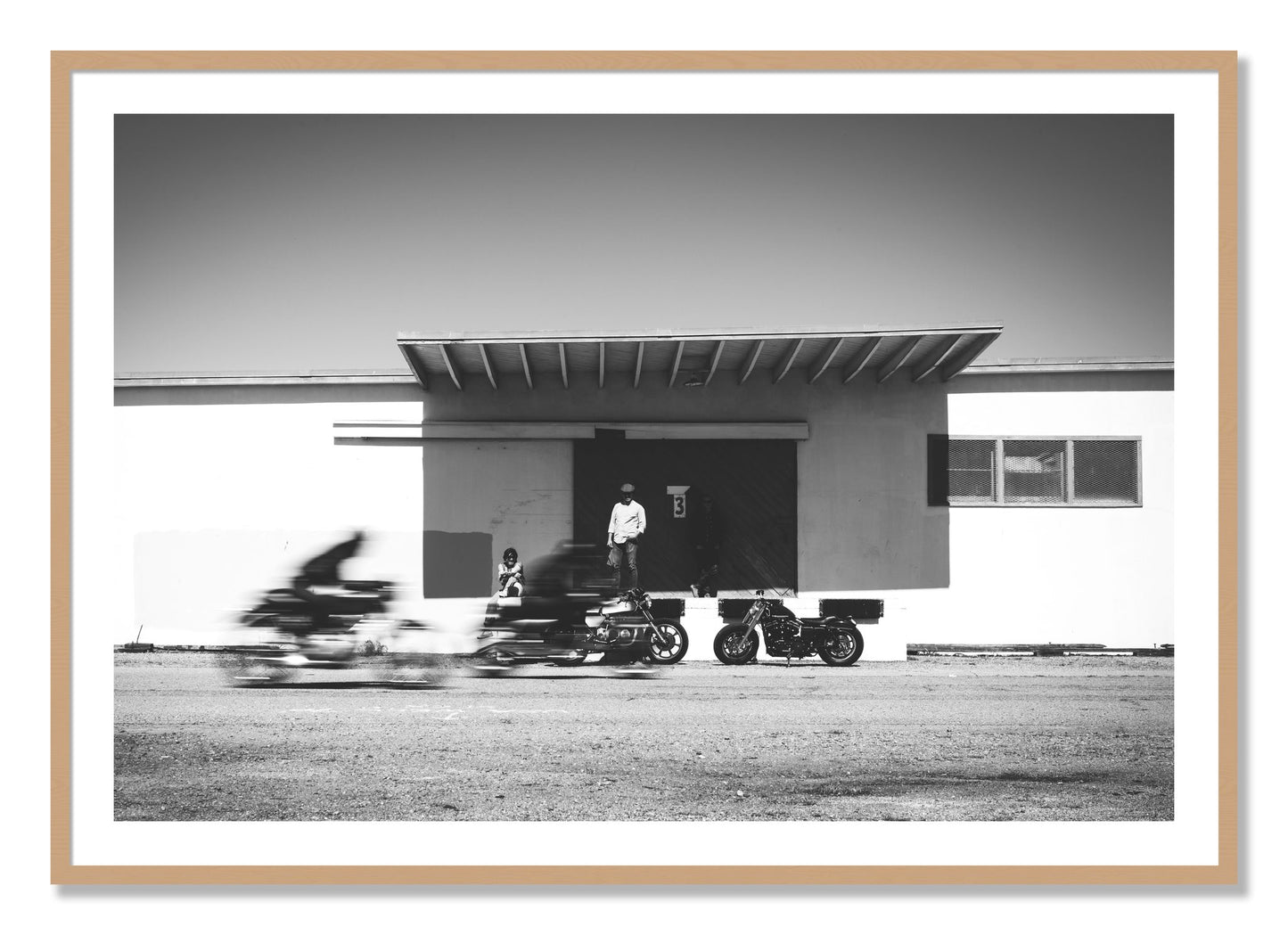 Framed photograph of Treasure Island Racing by Dylan Ozanich, Oak frame, Borders