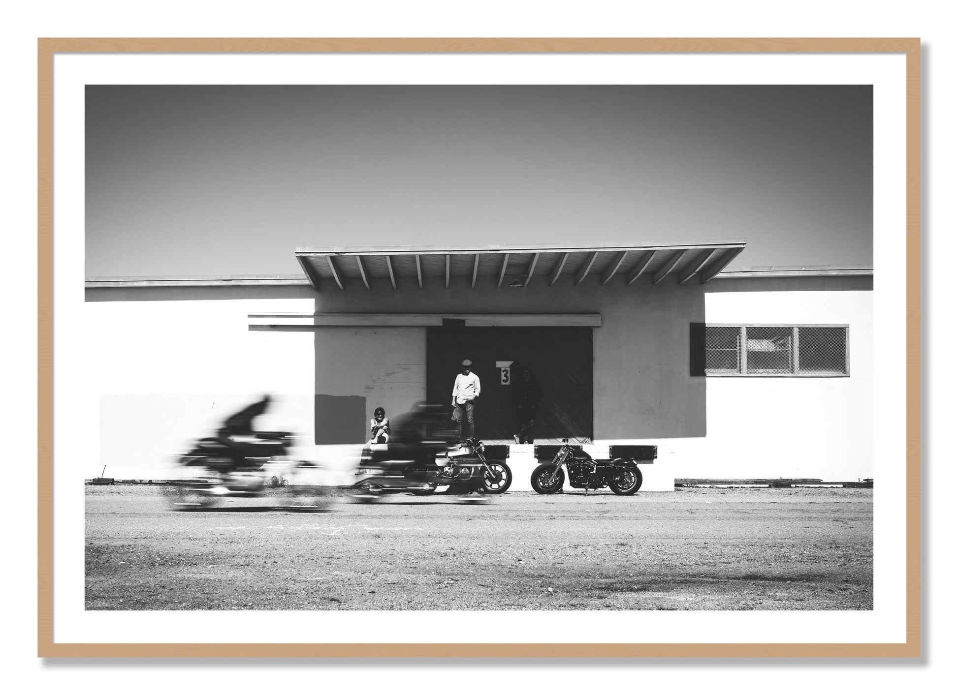 Framed photograph of Treasure Island Racing by Dylan Ozanich, Oak frame, Borders