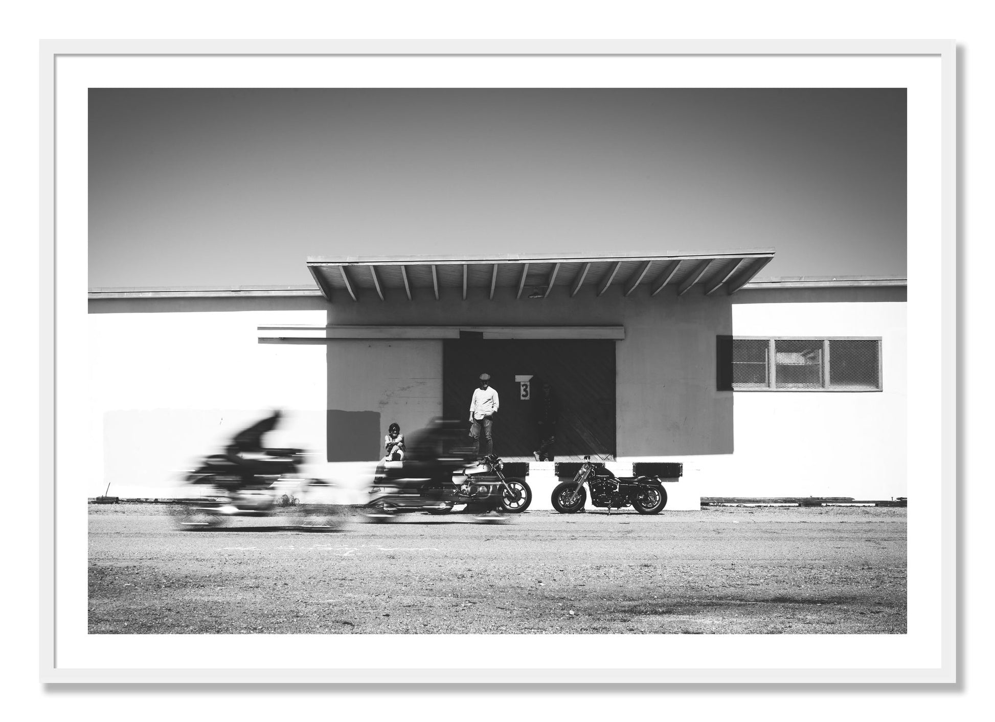 Framed photograph of Treasure Island Racing by Dylan Ozanich, White frame, Borders