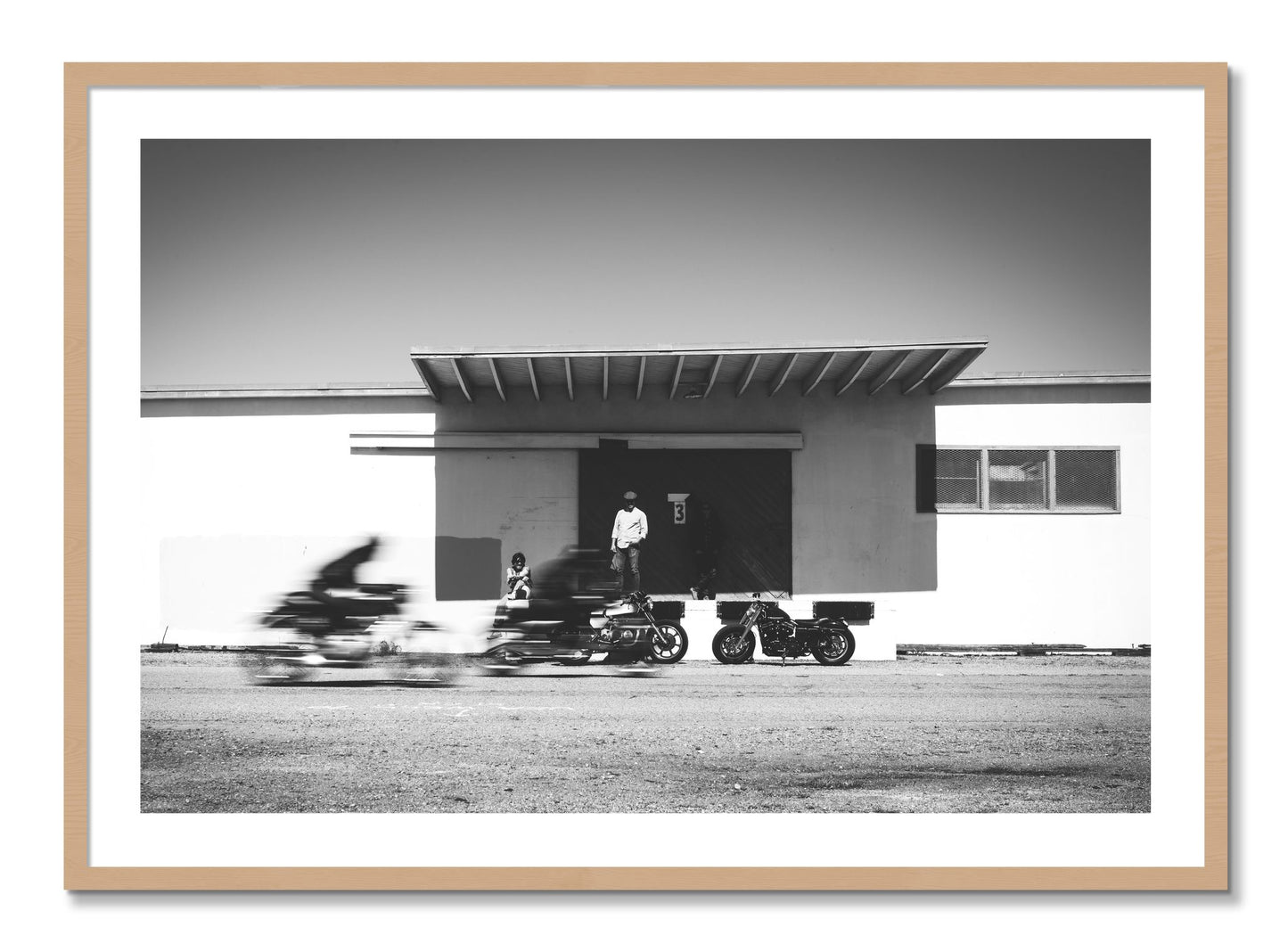 Framed photograph of Treasure Island Racing by Dylan Ozanich, Oak frame, Borders