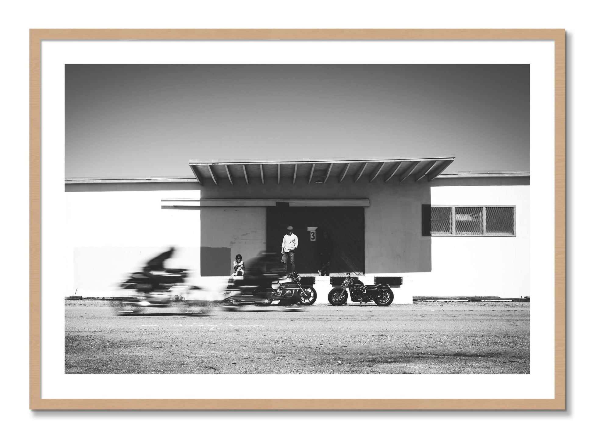 Framed photograph of Treasure Island Racing by Dylan Ozanich, Oak frame, Borders