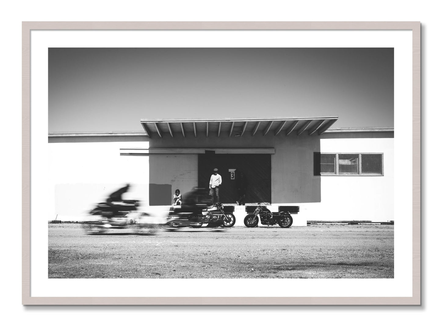 Framed photograph of Treasure Island Racing by Dylan Ozanich, White Maple frame, Borders