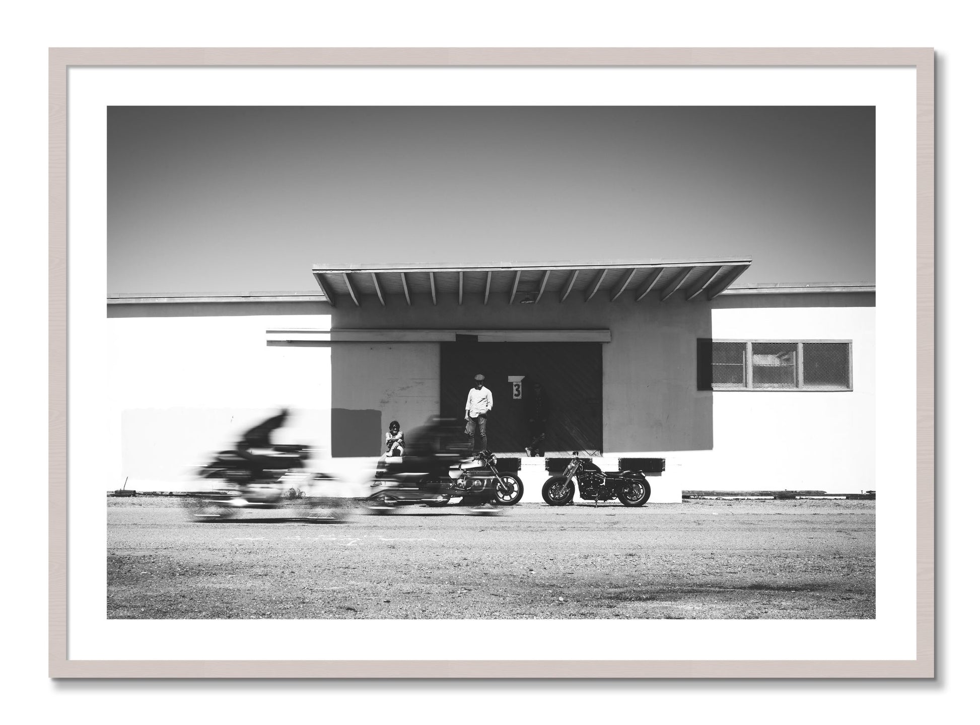 Framed photograph of Treasure Island Racing by Dylan Ozanich, White Maple frame, Borders