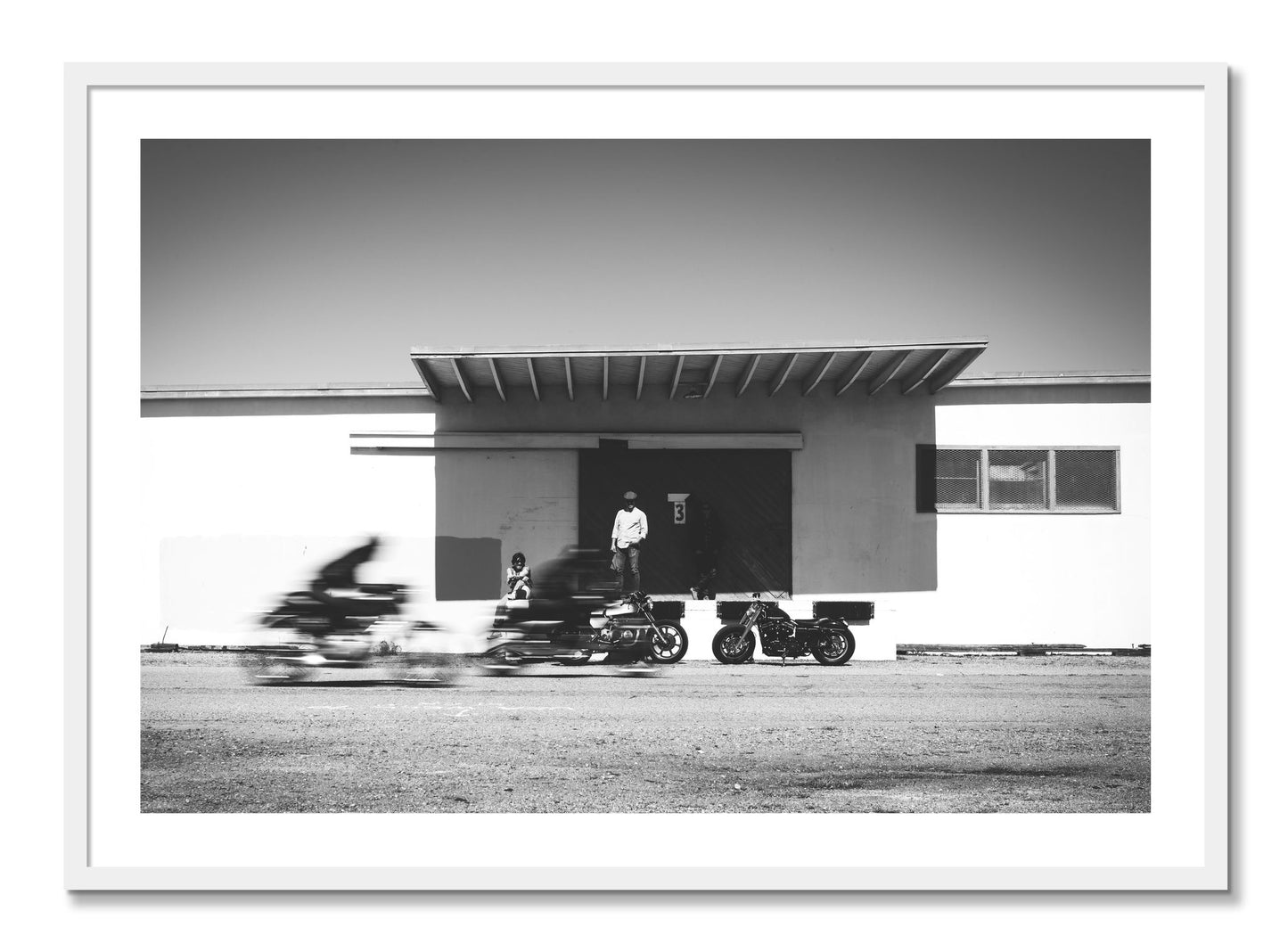 Framed photograph of Treasure Island Racing by Dylan Ozanich, White frame, Borders