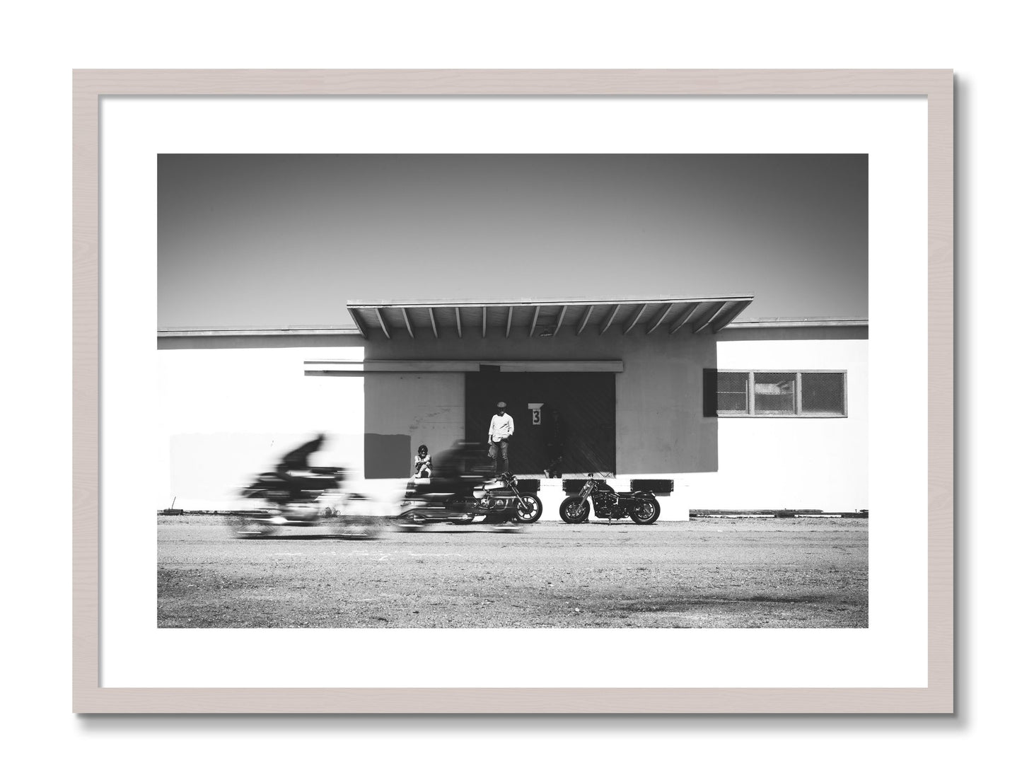Framed photograph of Treasure Island Racing by Dylan Ozanich, White Maple frame, Borders