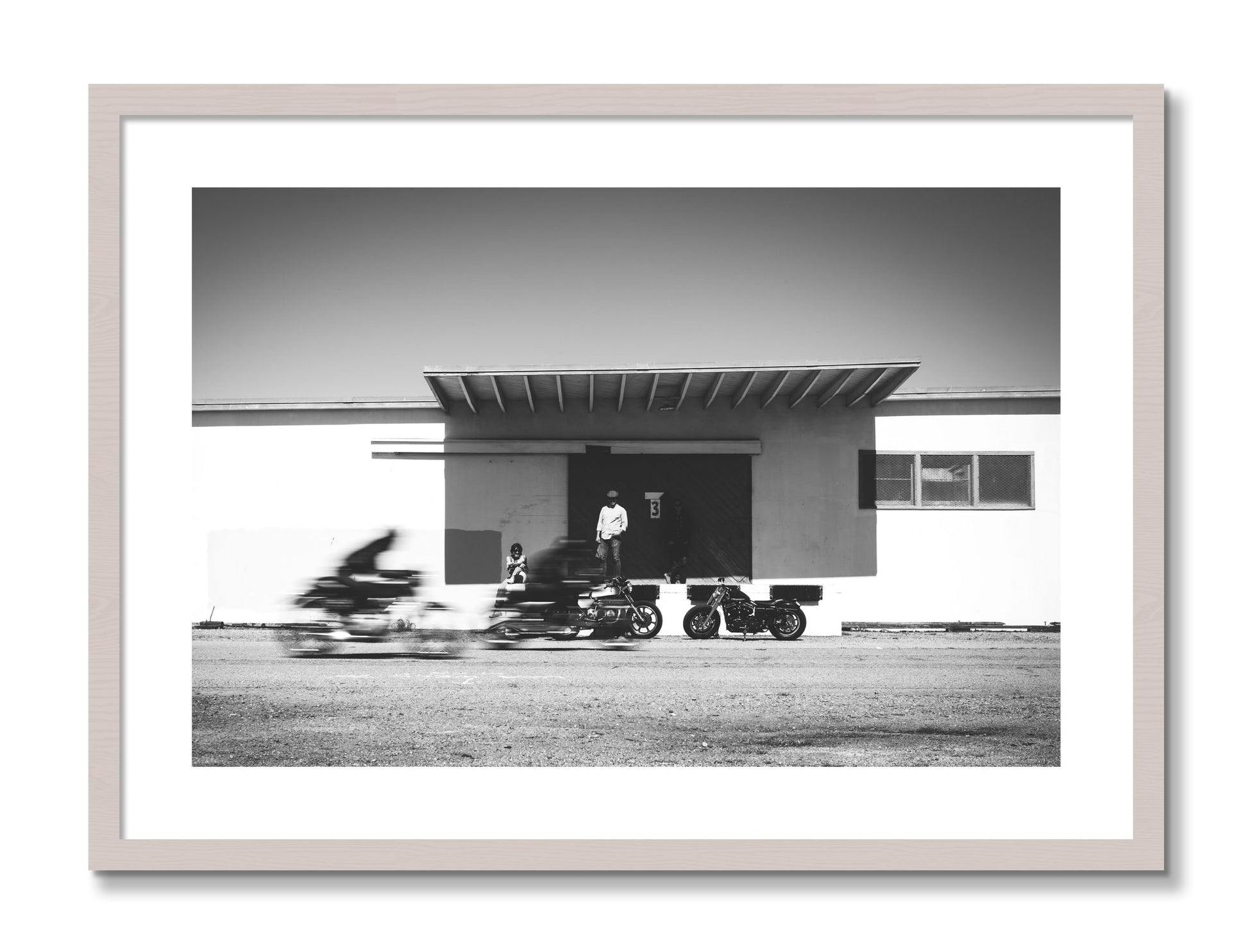 Framed photograph of Treasure Island Racing by Dylan Ozanich, White Maple frame, Borders