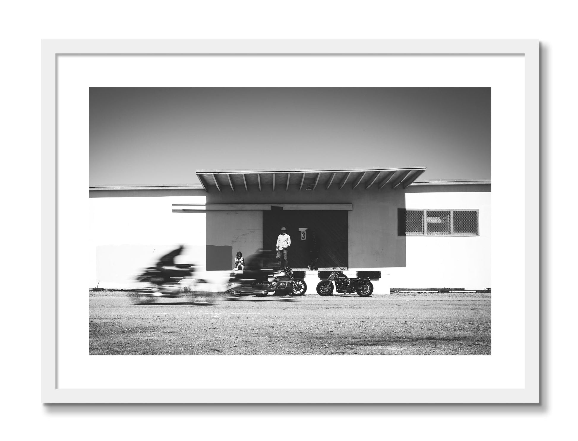 Framed photograph of Treasure Island Racing by Dylan Ozanich, White frame, Borders