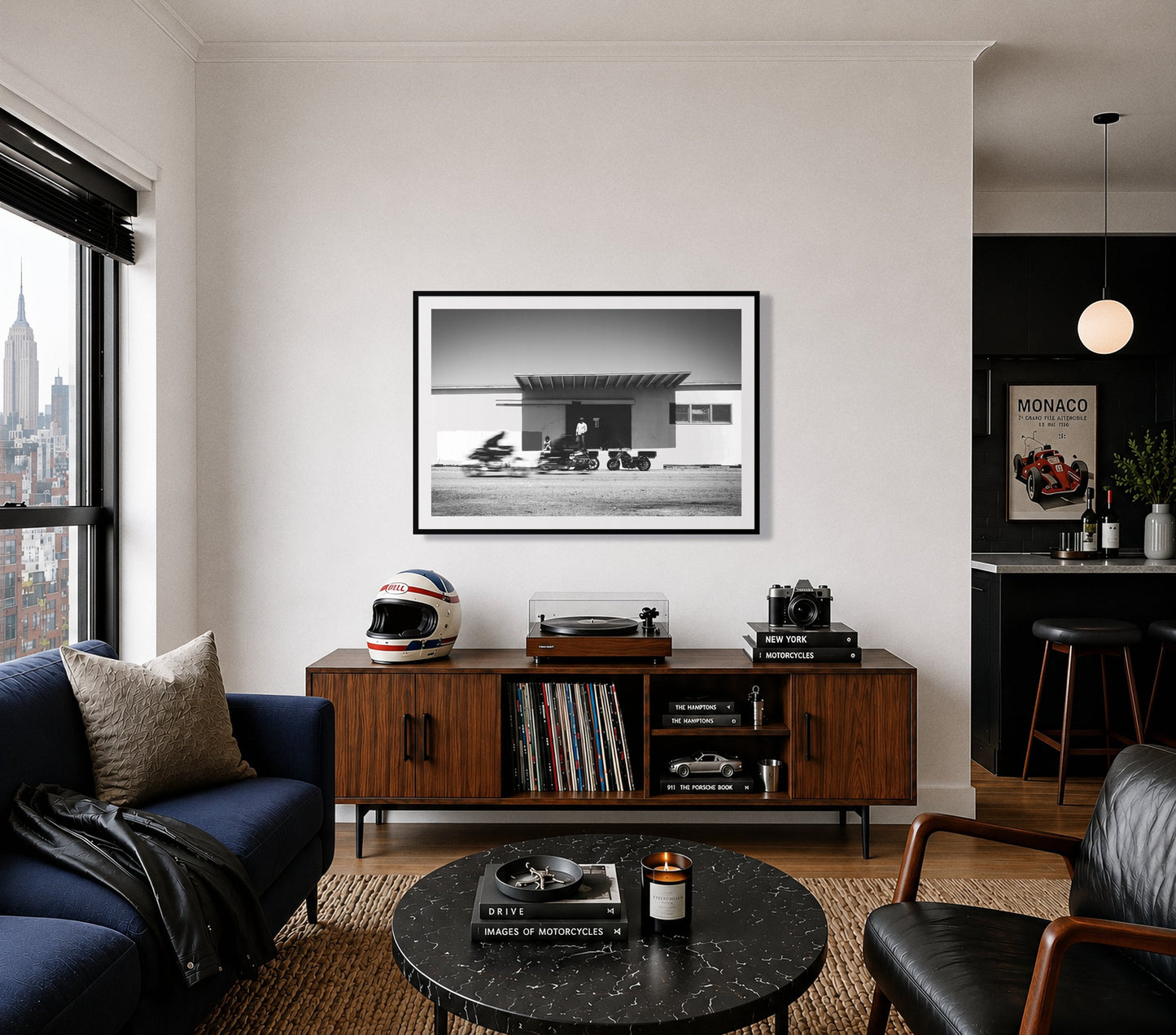 Framed photograph of Treasure Island Racing by Dylan Ozanich displayed on a wall
