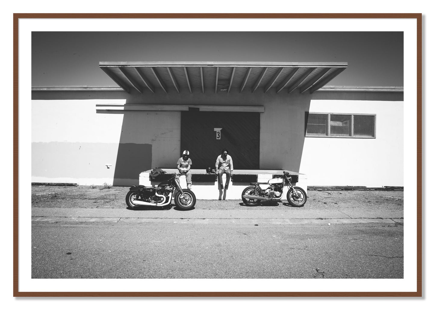 Framed photograph of Treasure Island Riding by Dylan Ozanich, Walnut frame, Borders