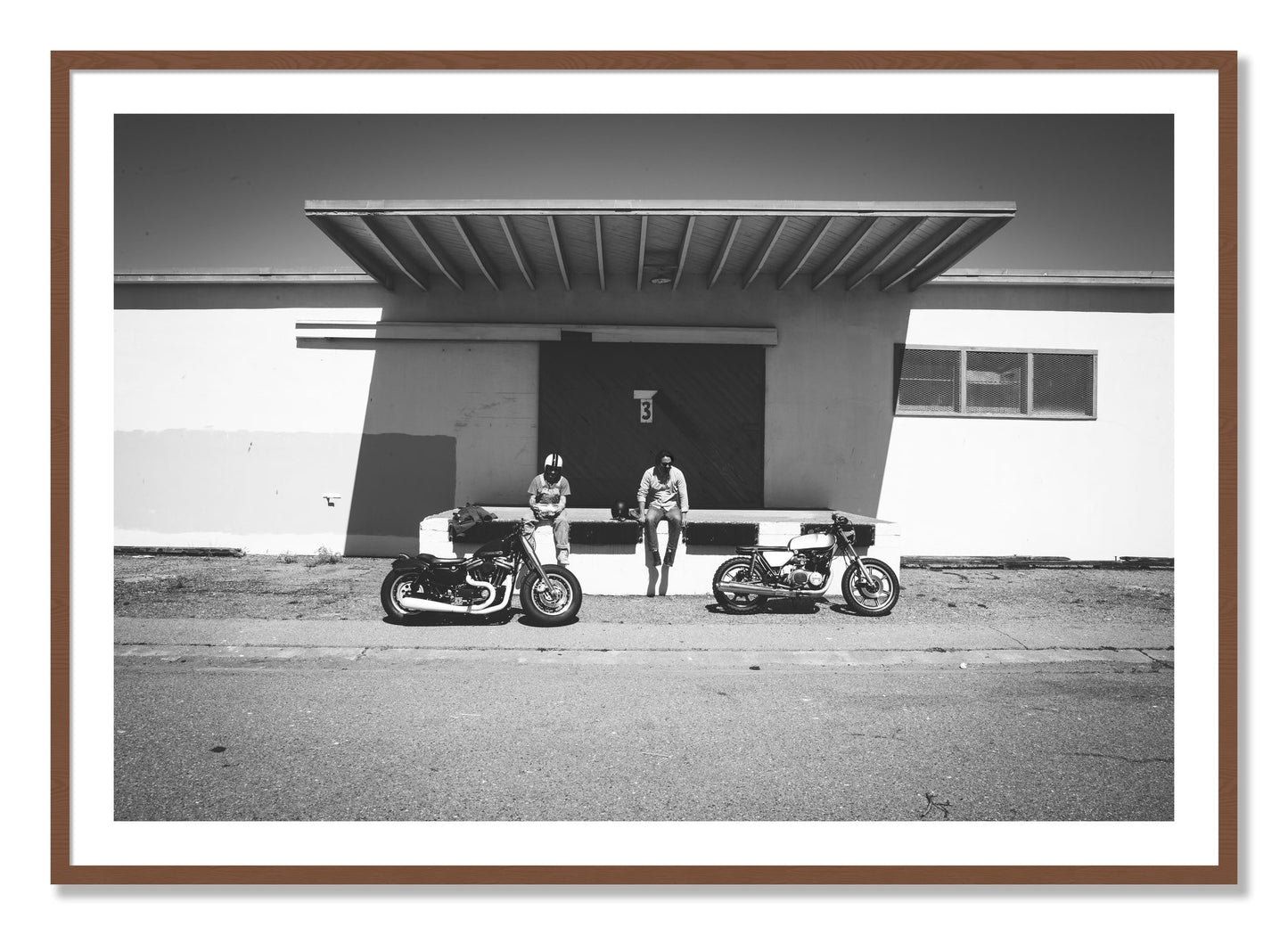 Framed photograph of Treasure Island Riding by Dylan Ozanich, Walnut frame, Borders