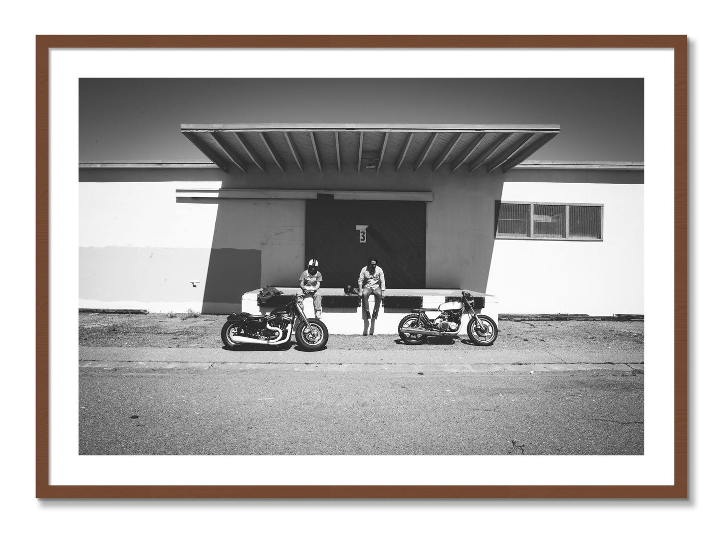 Framed photograph of Treasure Island Riding by Dylan Ozanich, Walnut frame, Borders