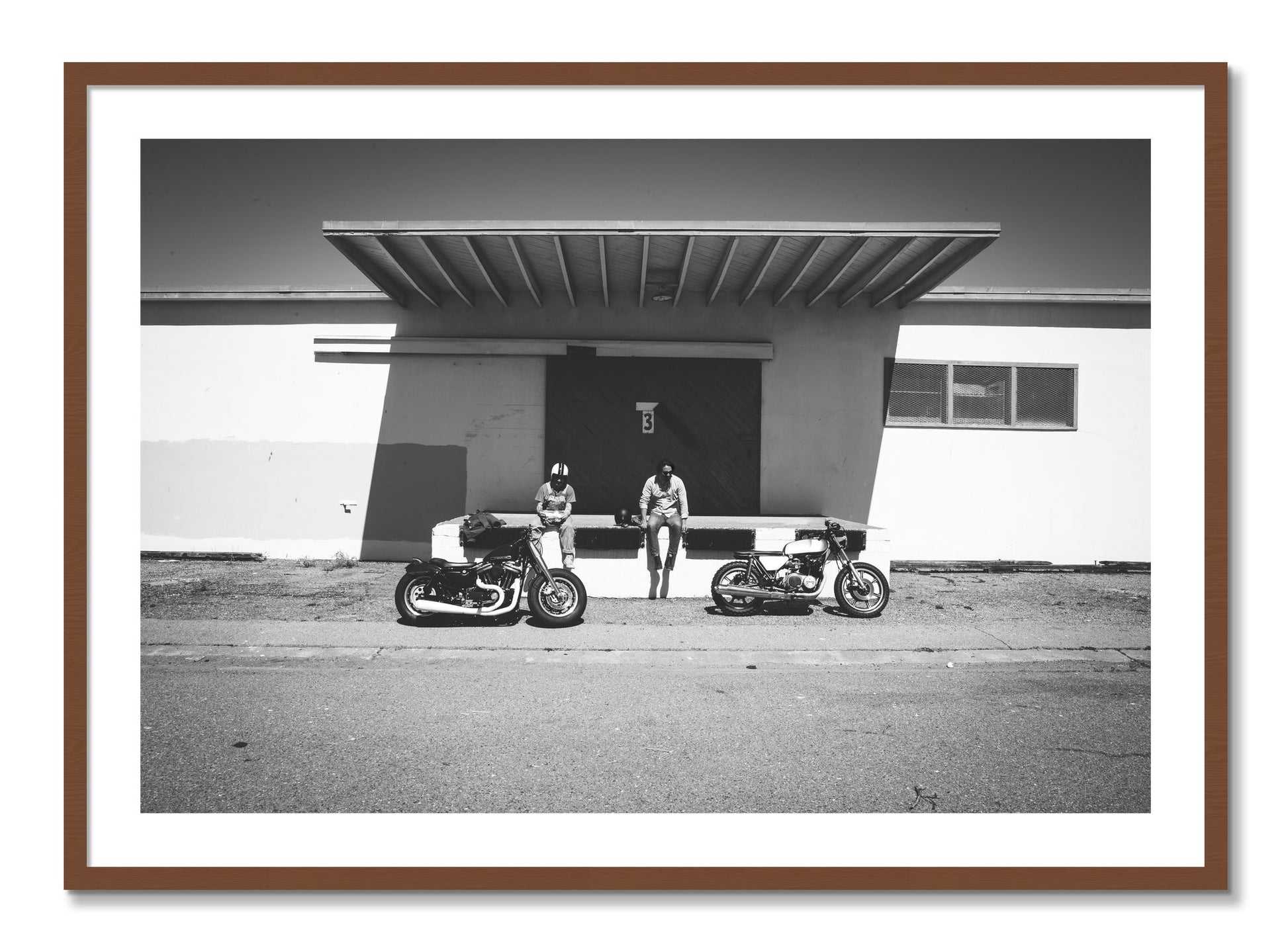 Framed photograph of Treasure Island Riding by Dylan Ozanich, Walnut frame, Borders
