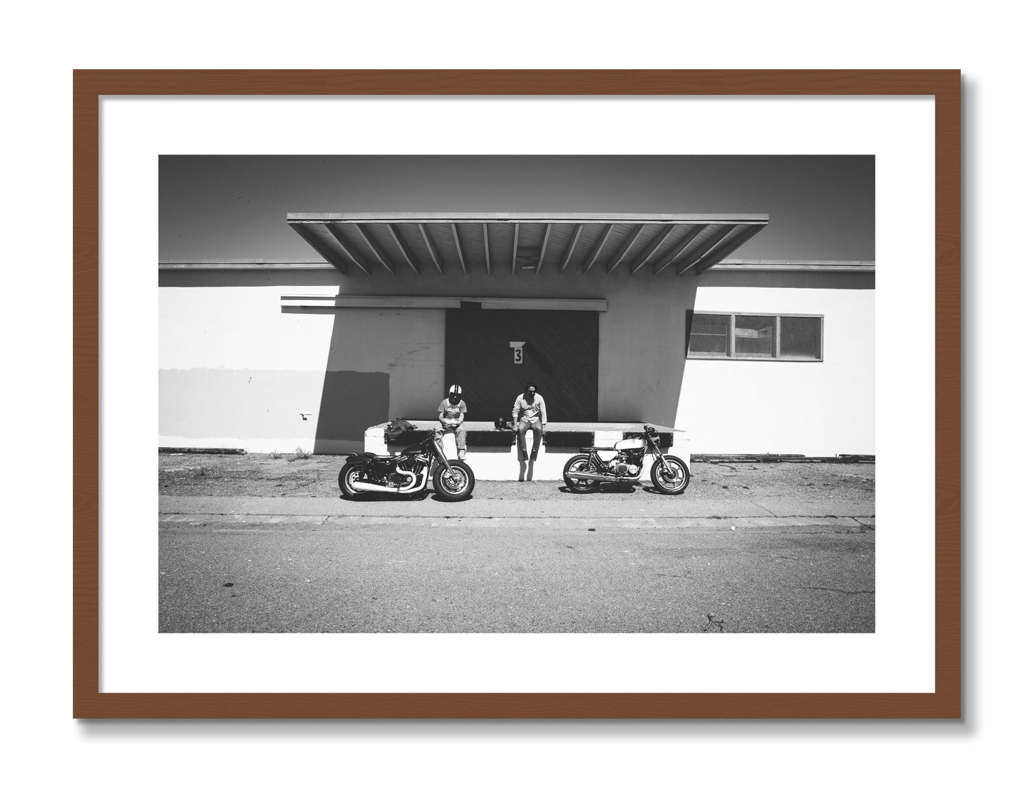 Framed photograph of Treasure Island Riding by Dylan Ozanich, Walnut frame, Borders