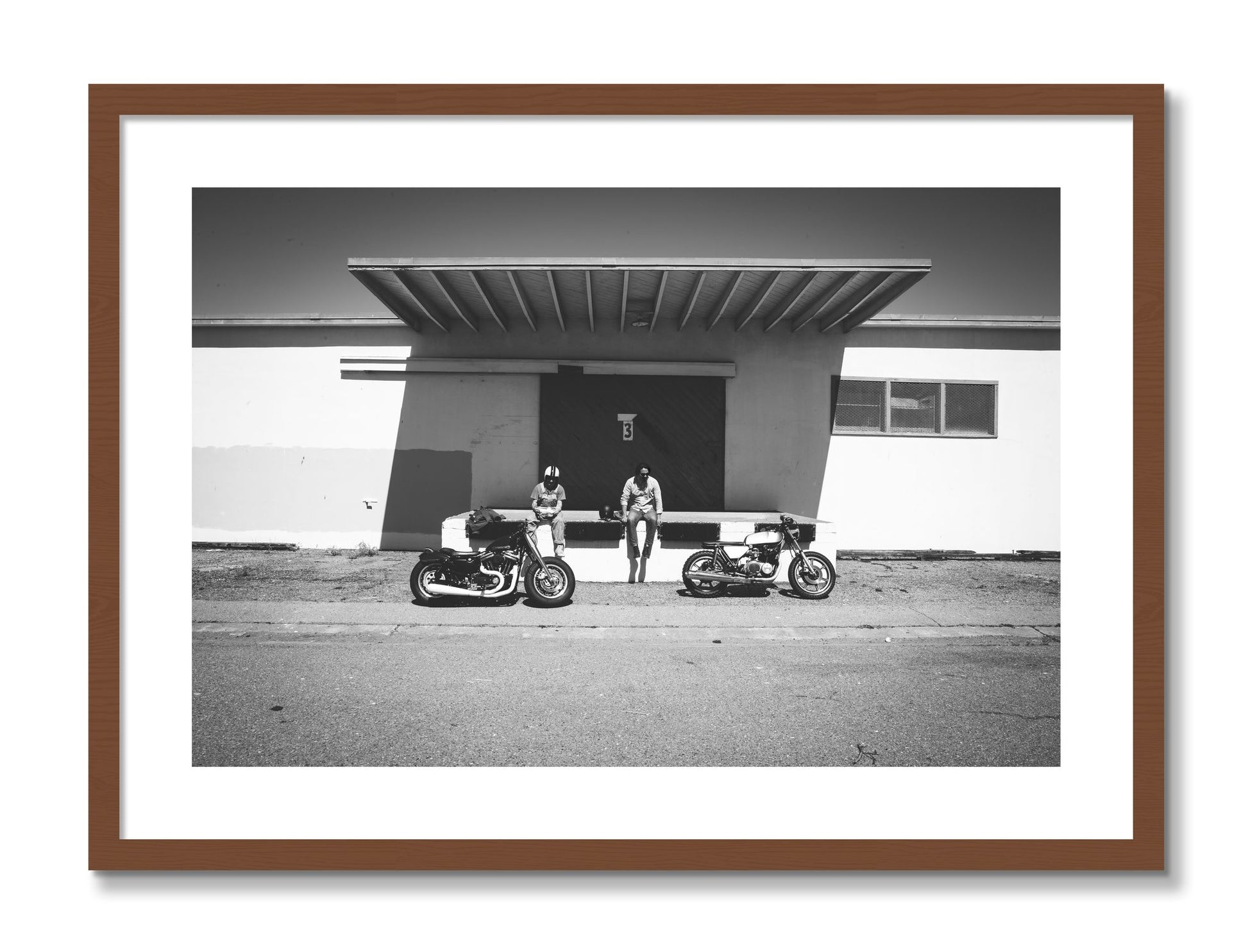 Framed photograph of Treasure Island Riding by Dylan Ozanich, Walnut frame, Borders