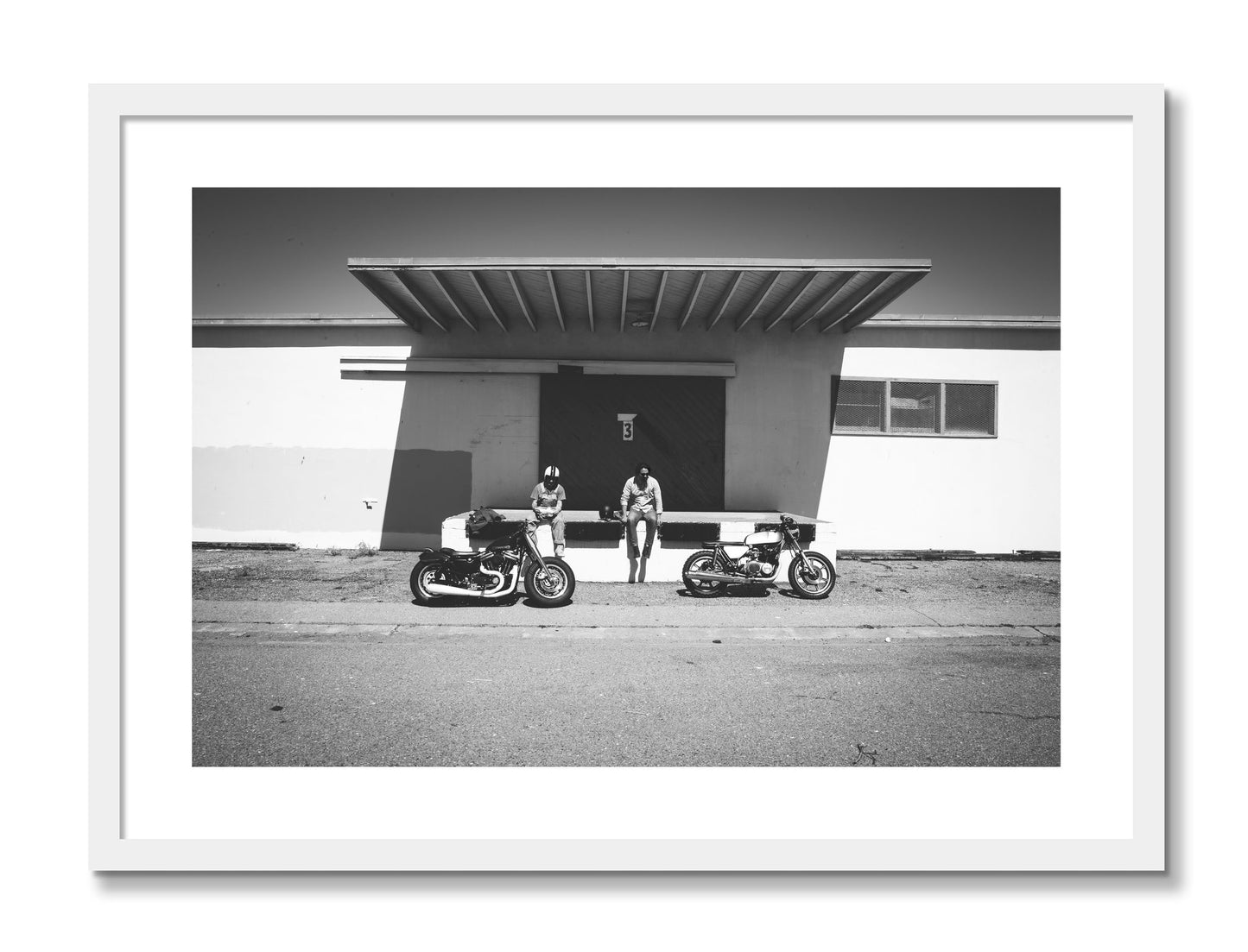 Framed photograph of Treasure Island Riding by Dylan Ozanich, White frame, Borders