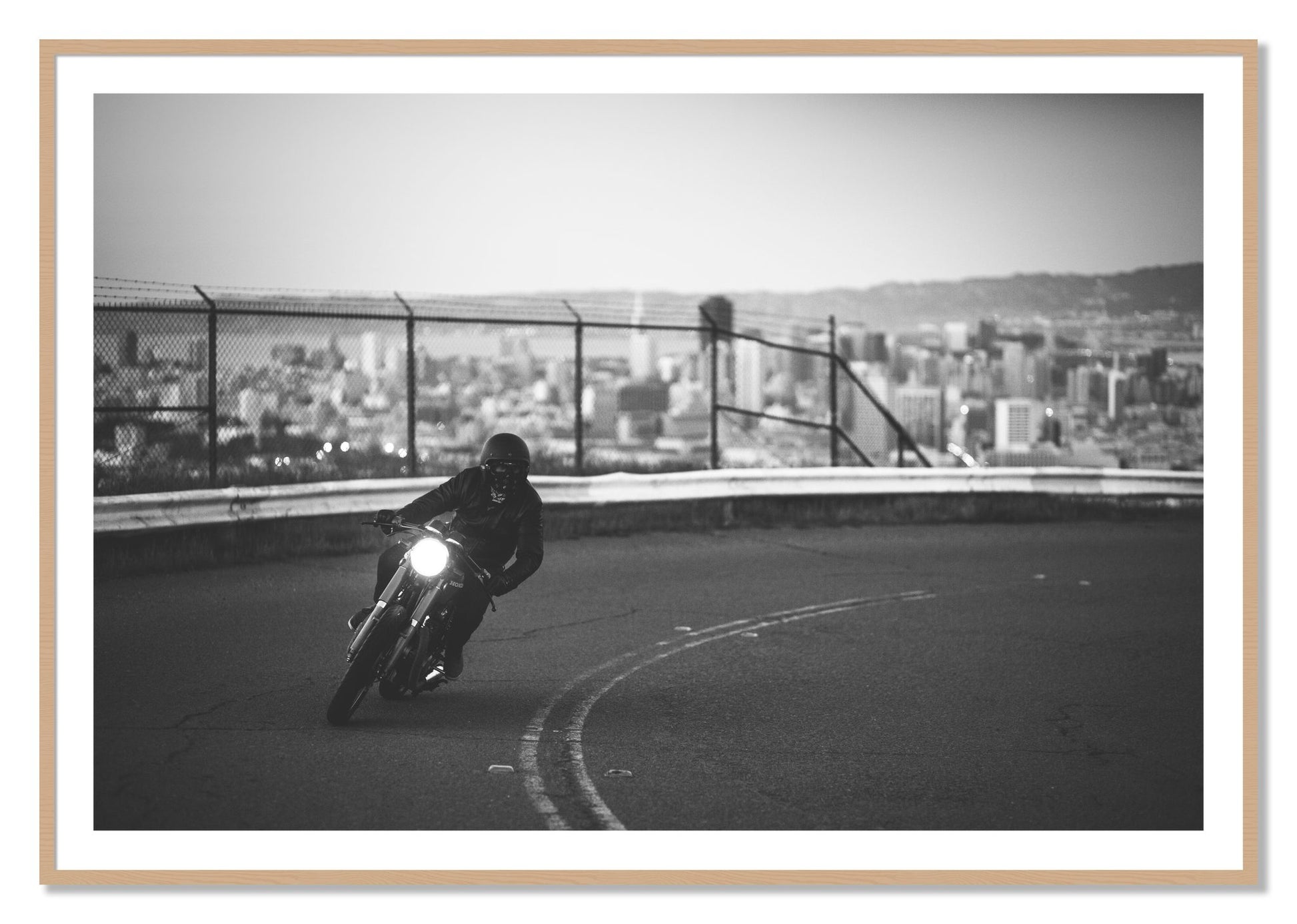 Framed photograph of Twin Peaks by Dylan Ozanich, Oak frame, Borders