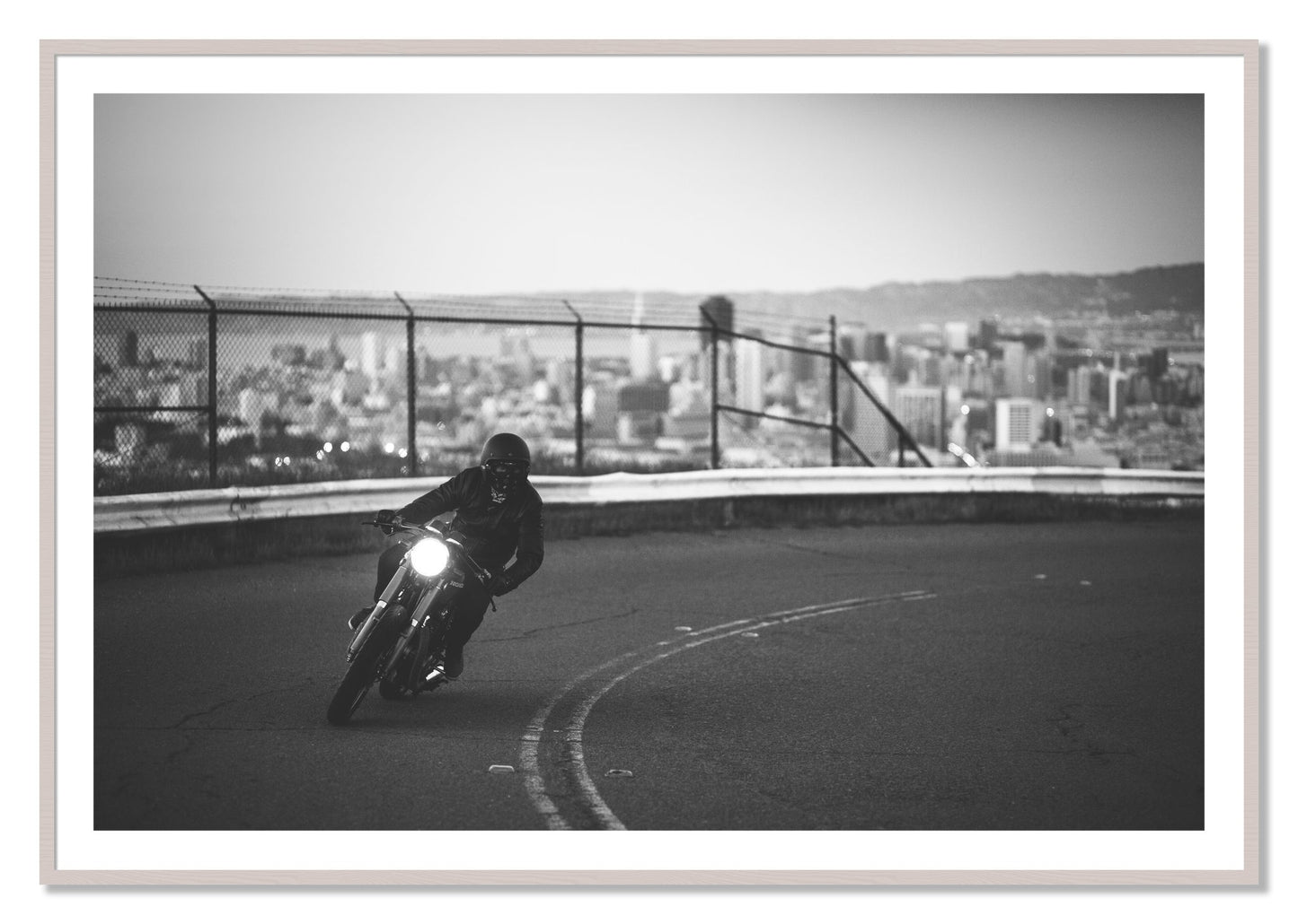 Framed photograph of Twin Peaks by Dylan Ozanich, White Maple frame, Borders